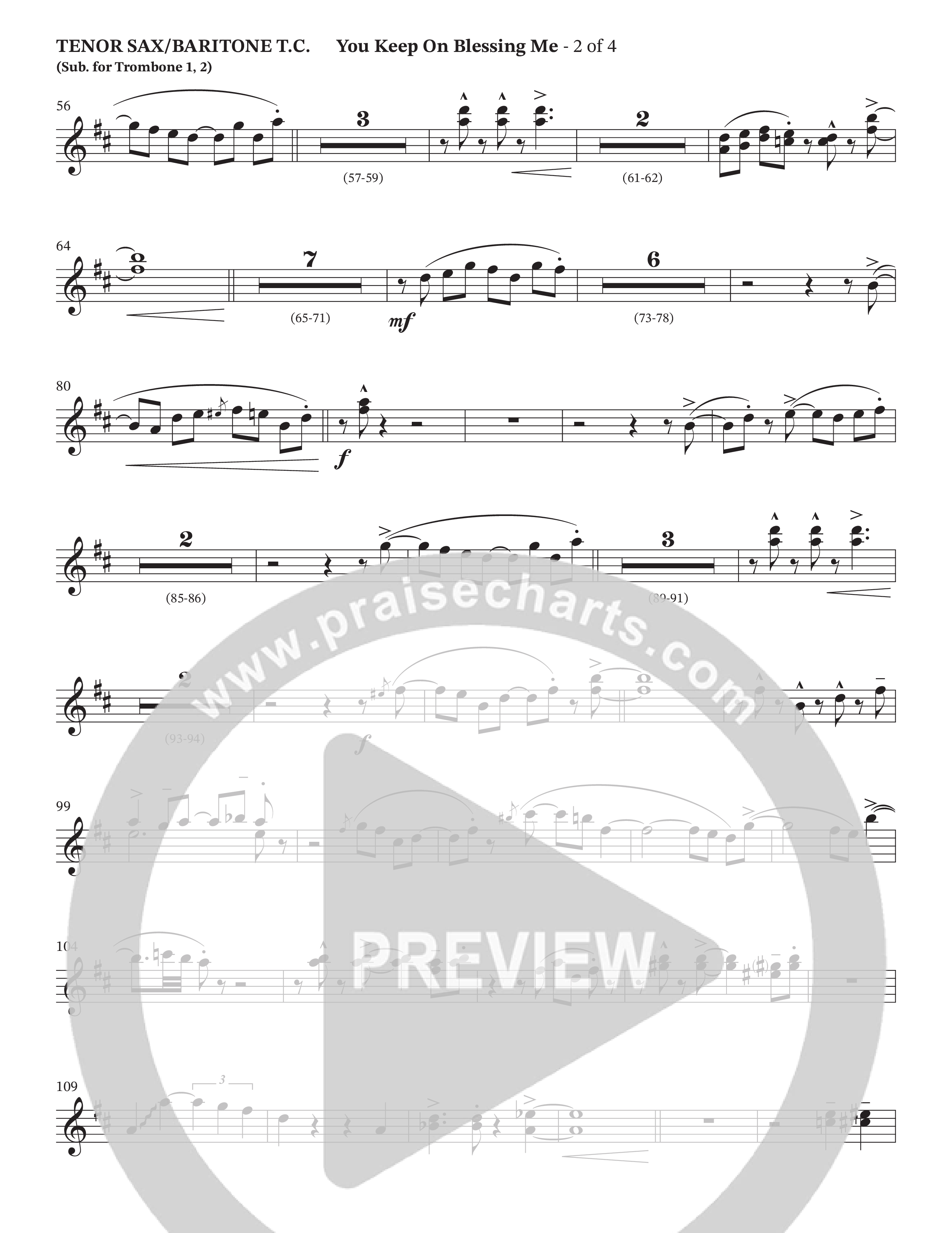 You Keep On Blessing Me (Choral Anthem SATB) Tenor Sax/Baritone T.C. (The Brooklyn Tabernacle Choir / Arr. Carol Cymbala / Orch. J. Daniel Smith)