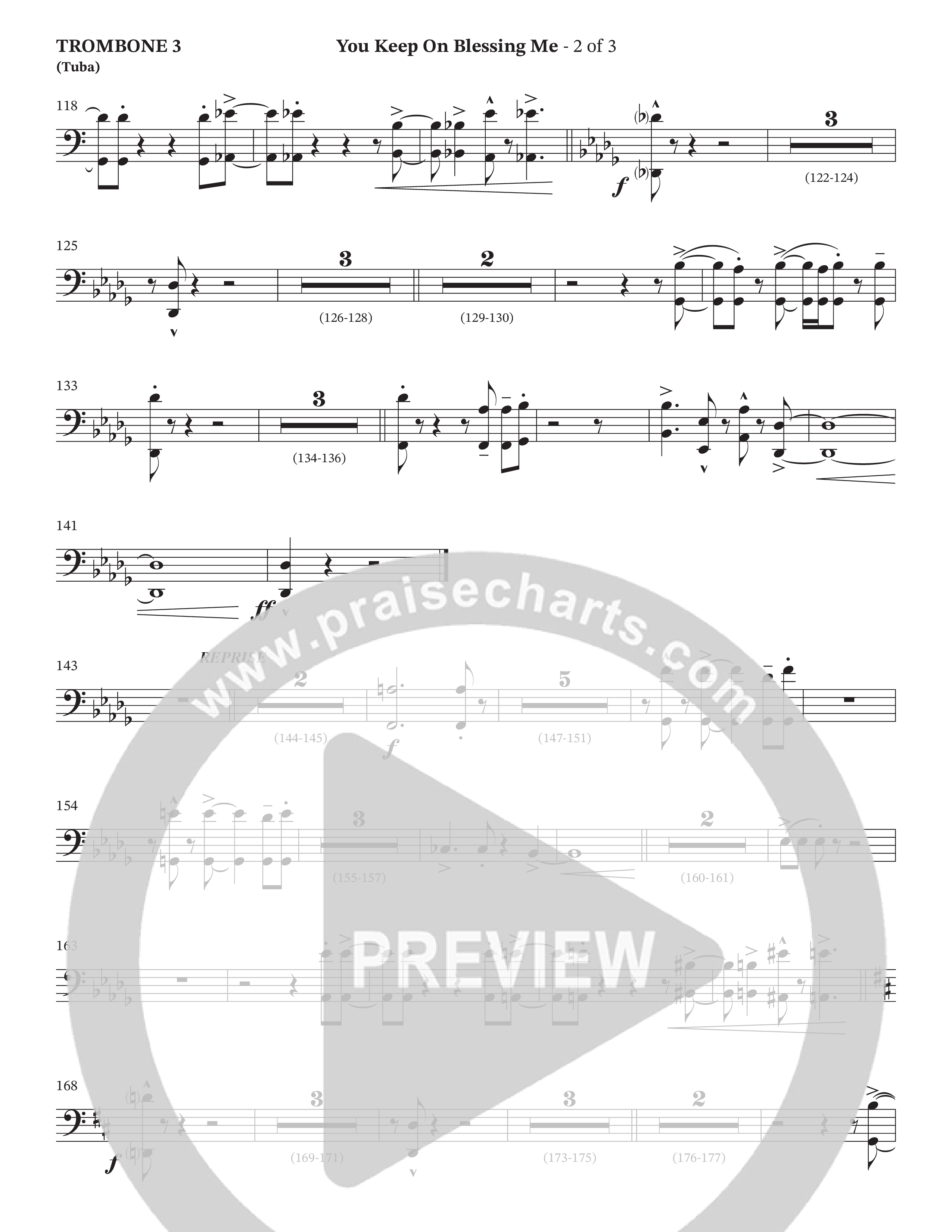 You Keep On Blessing Me (Choral Anthem SATB) Trombone 3 (The Brooklyn Tabernacle Choir / Arr. Carol Cymbala / Orch. J. Daniel Smith)