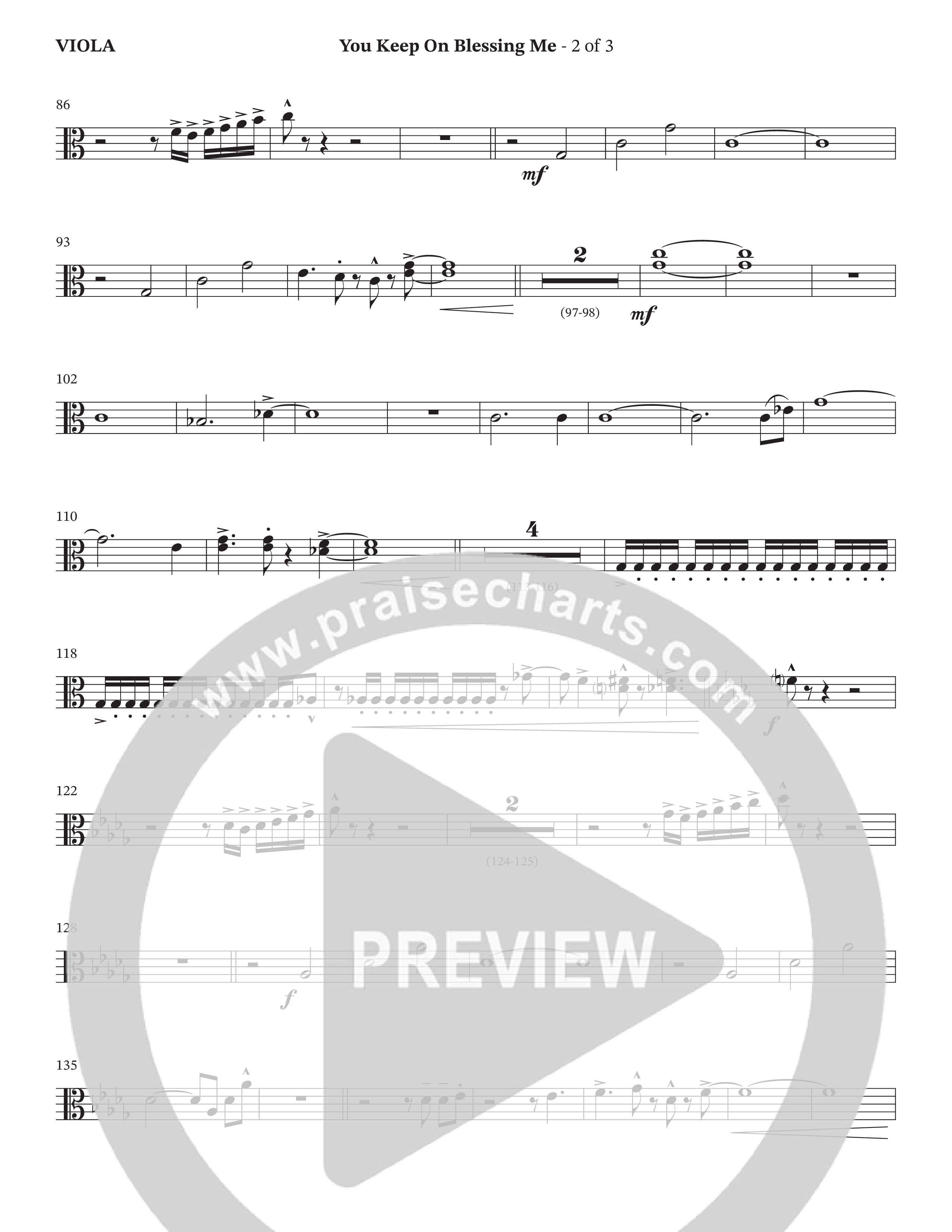 You Keep On Blessing Me (Choral Anthem SATB) Viola (The Brooklyn Tabernacle Choir / Arr. Carol Cymbala / Orch. J. Daniel Smith)