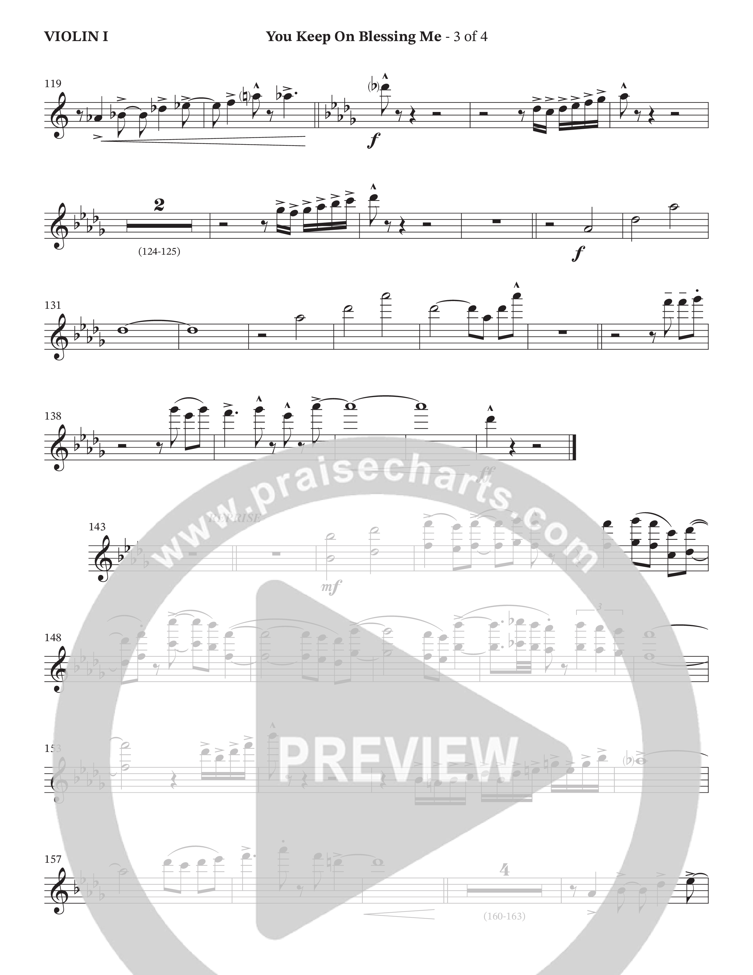You Keep On Blessing Me (Choral Anthem SATB) Violin 1 (The Brooklyn Tabernacle Choir / Arr. Carol Cymbala / Orch. J. Daniel Smith)
