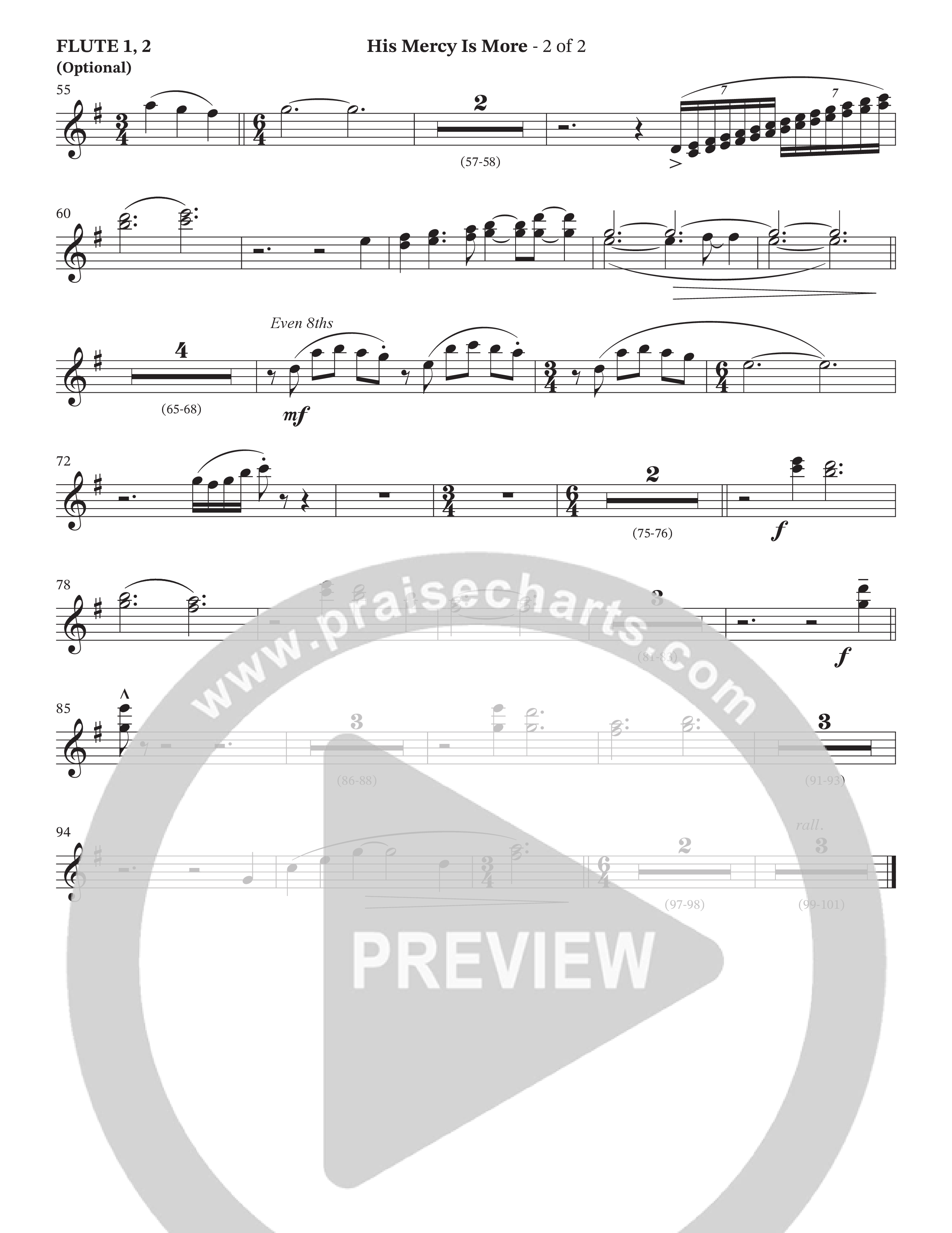 His Mercy Is More (Choral Anthem SATB) Flute 1/2 (The Brooklyn Tabernacle Choir / Arr. Carol Cymbala / Orch. J. Daniel Smith)