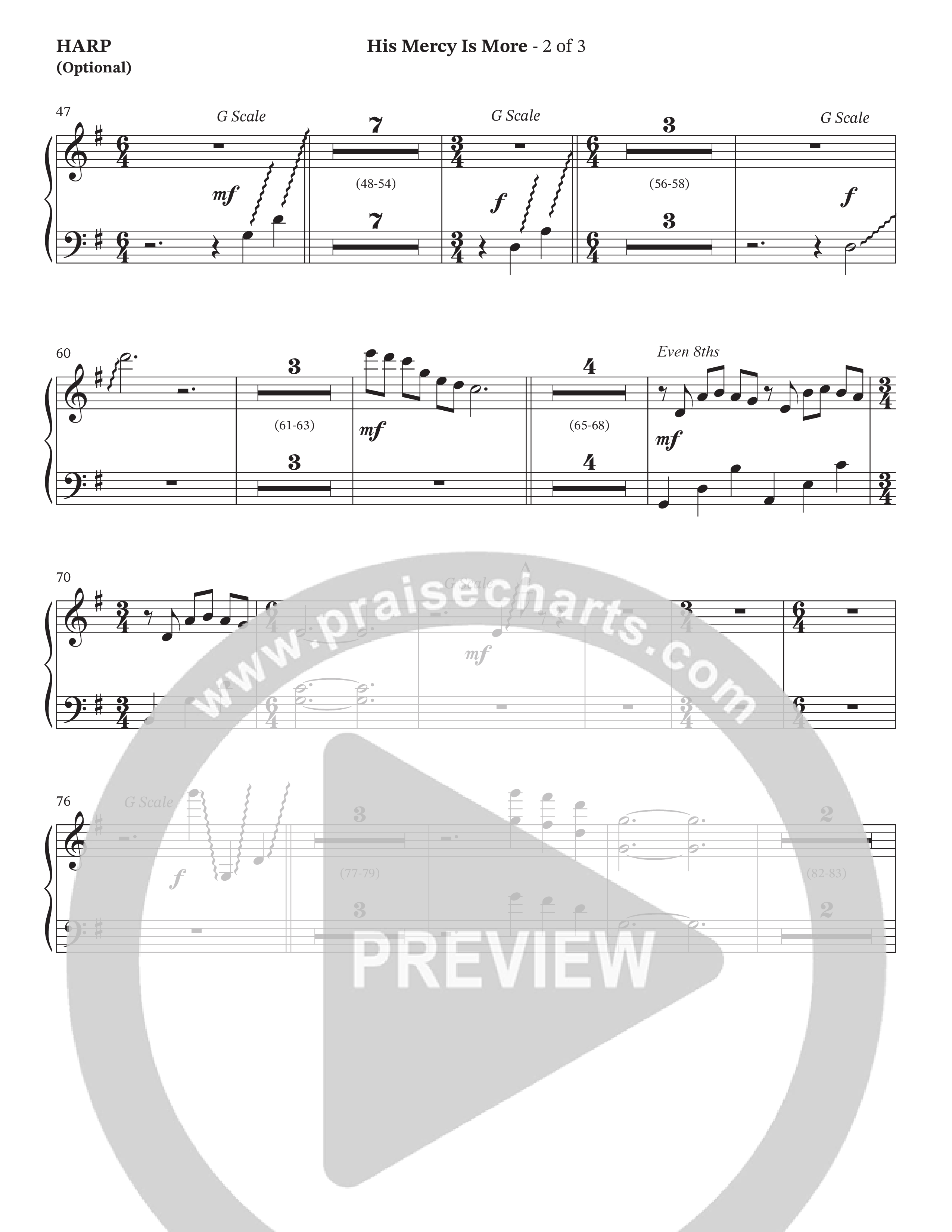 His Mercy Is More (Choral Anthem SATB) Harp (The Brooklyn Tabernacle Choir / Arr. Carol Cymbala / Orch. J. Daniel Smith)