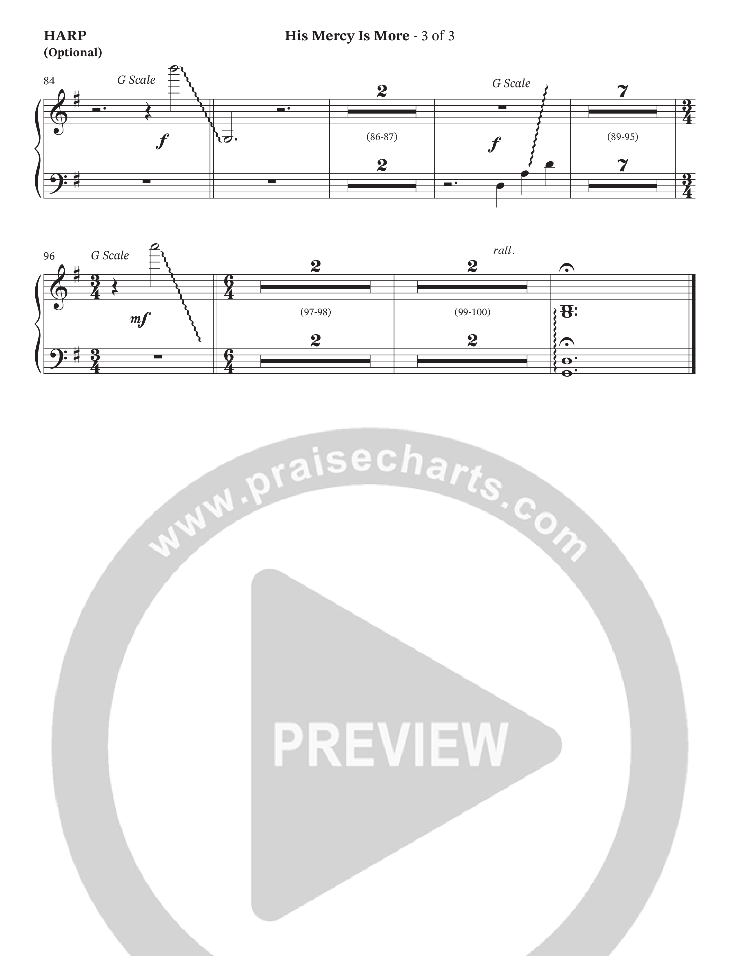 His Mercy Is More (Choral Anthem SATB) Harp (The Brooklyn Tabernacle Choir / Arr. Carol Cymbala / Orch. J. Daniel Smith)