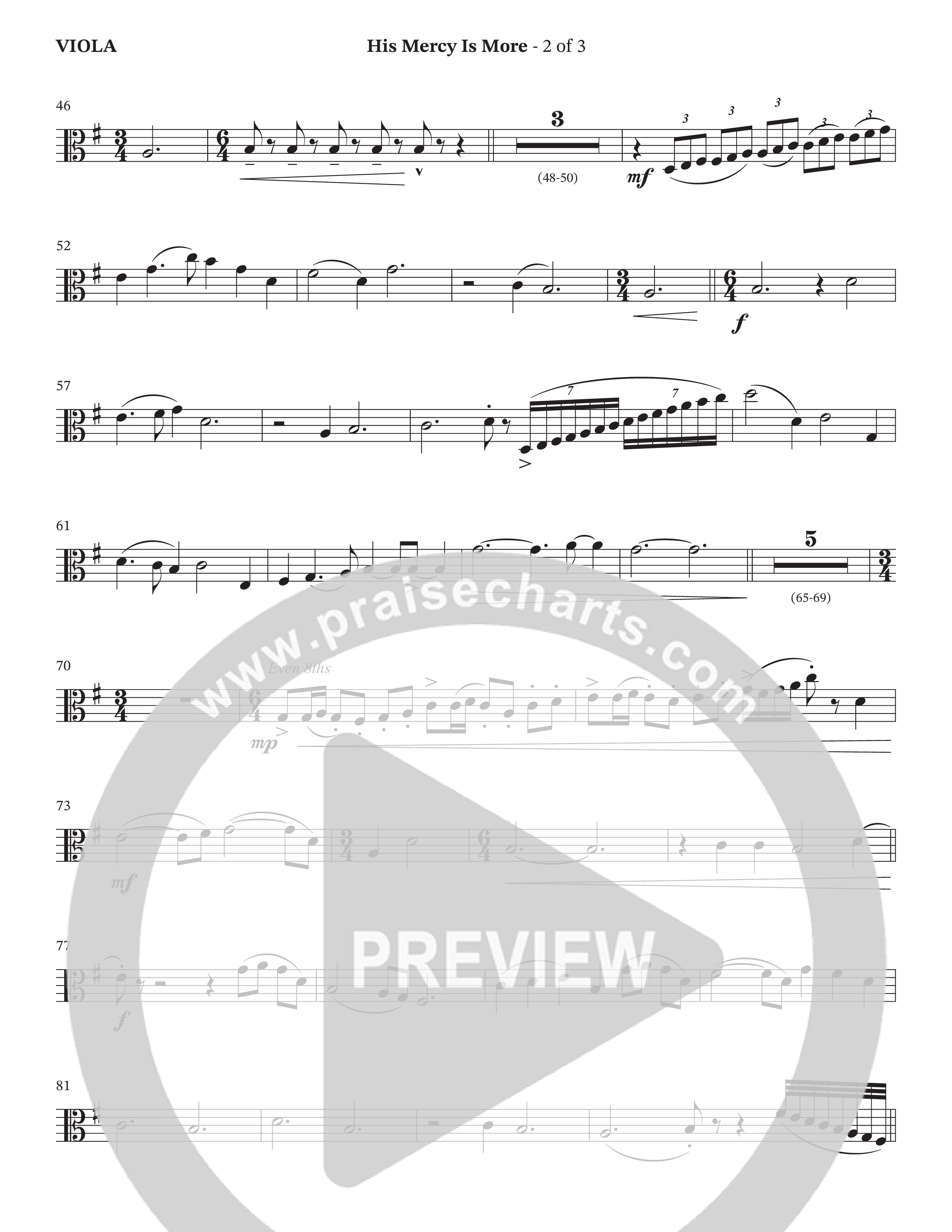 His Mercy Is More (Choral Anthem SATB) Viola (The Brooklyn Tabernacle Choir / Arr. Carol Cymbala / Orch. J. Daniel Smith)