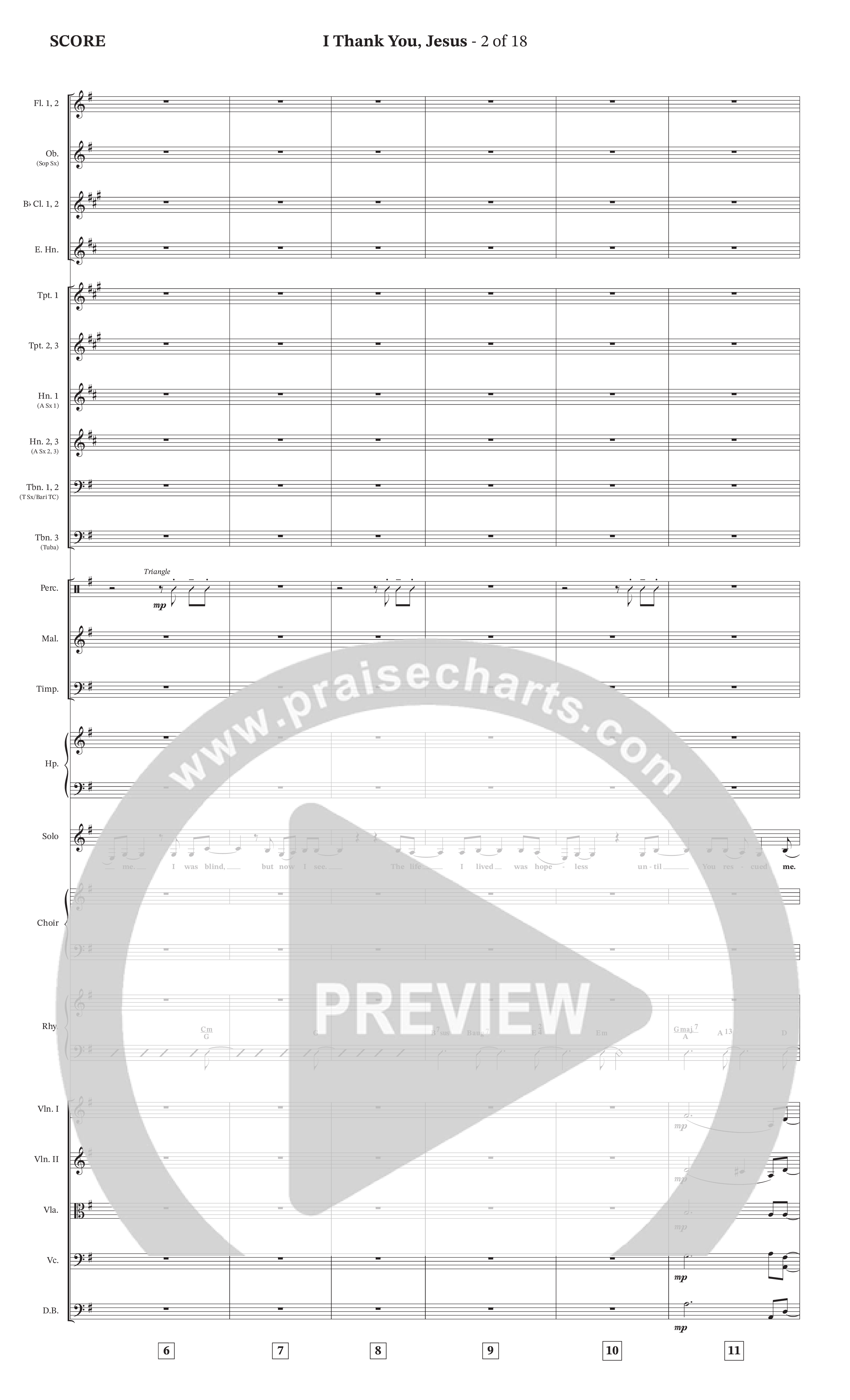 I Thank You Jesus (Choral Anthem SATB) Conductor's Score (The Brooklyn Tabernacle Choir / Arr. Carol Cymbala / Orch. J. Daniel Smith)