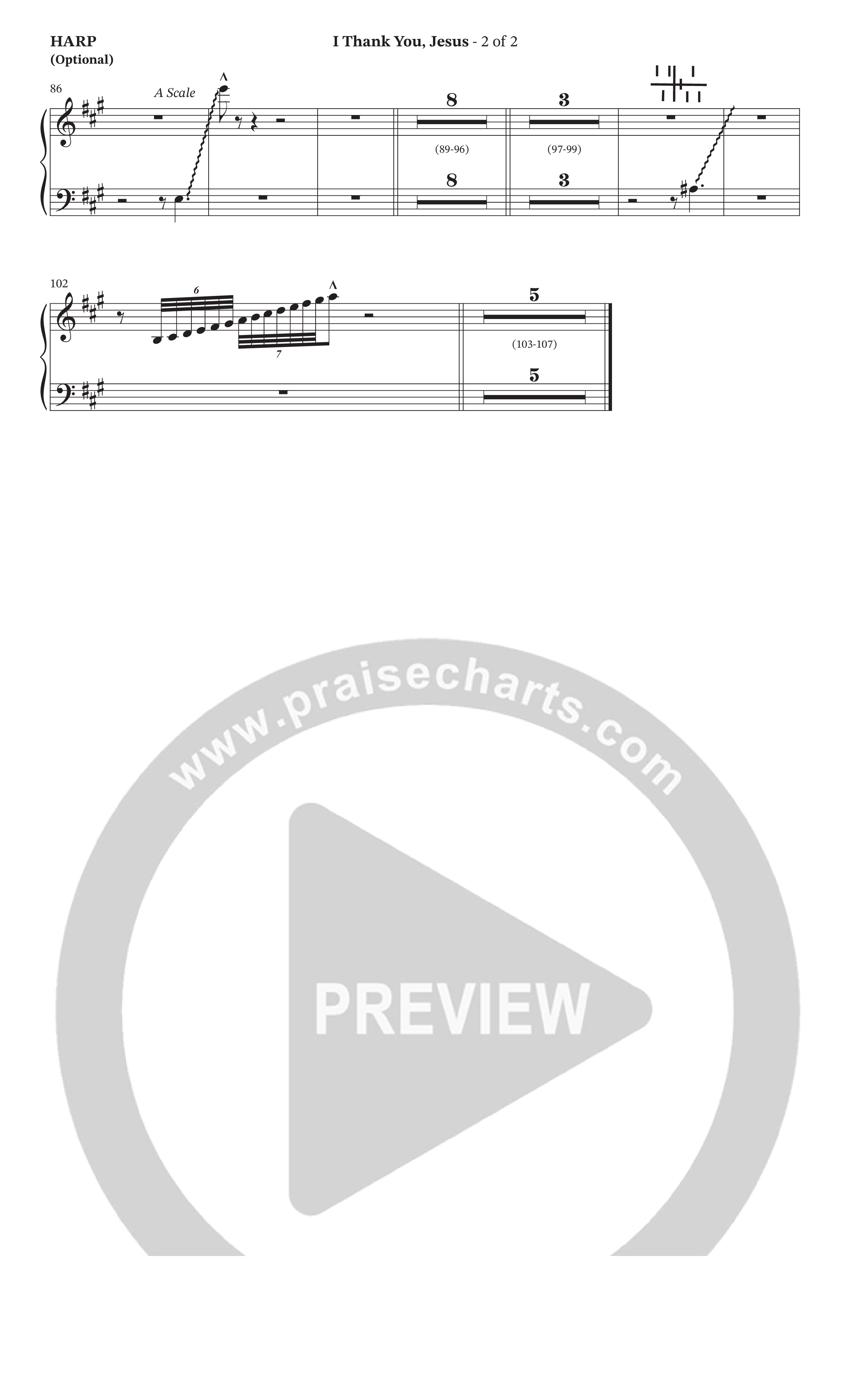 I Thank You Jesus (Choral Anthem SATB) Harp (The Brooklyn Tabernacle Choir / Arr. Carol Cymbala / Orch. J. Daniel Smith)