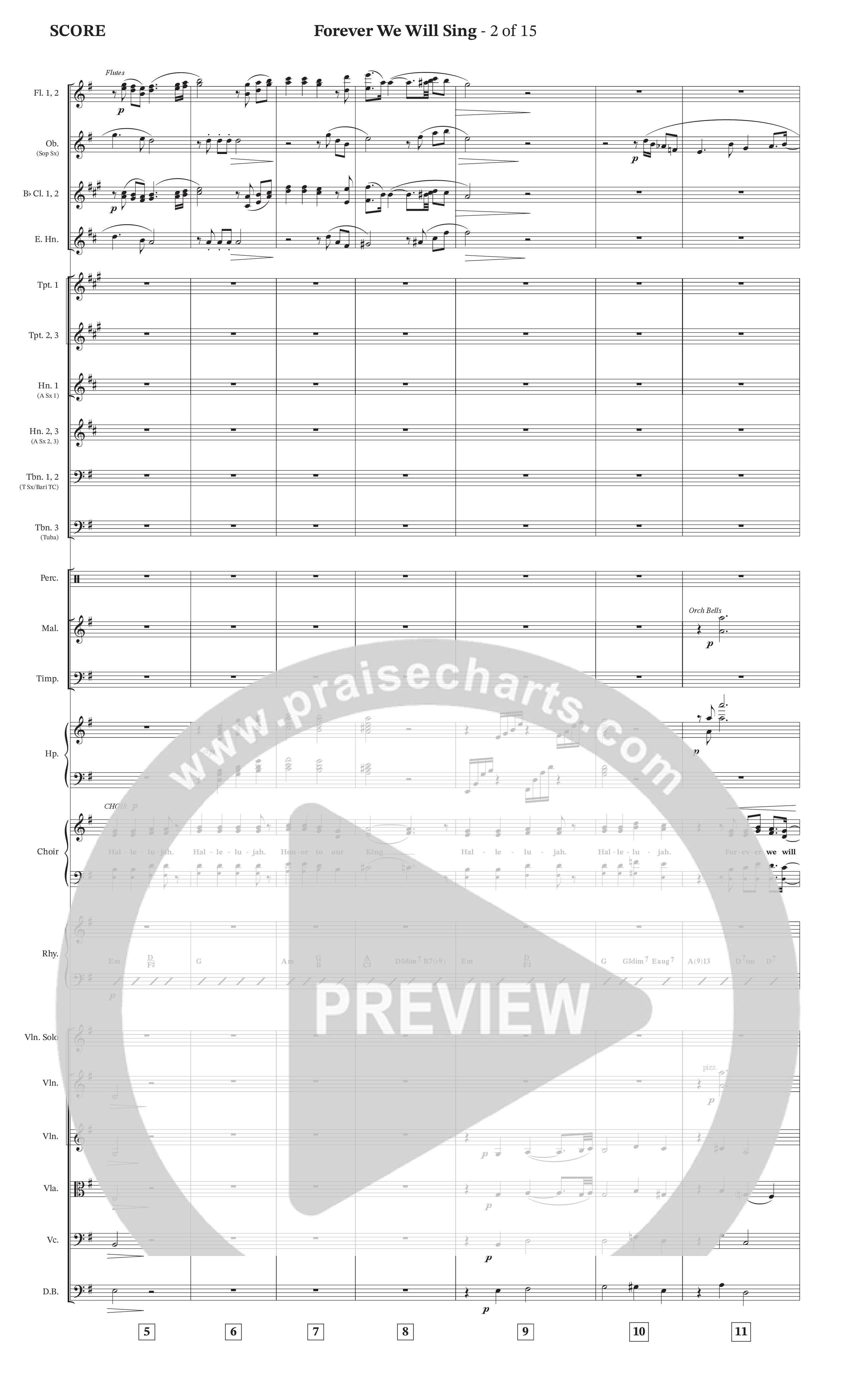 Forever We Will Sing (Choral Anthem SATB) Orchestration (The Brooklyn Tabernacle Choir / Arr. Carol Cymbala / Orch. J. Daniel Smith)