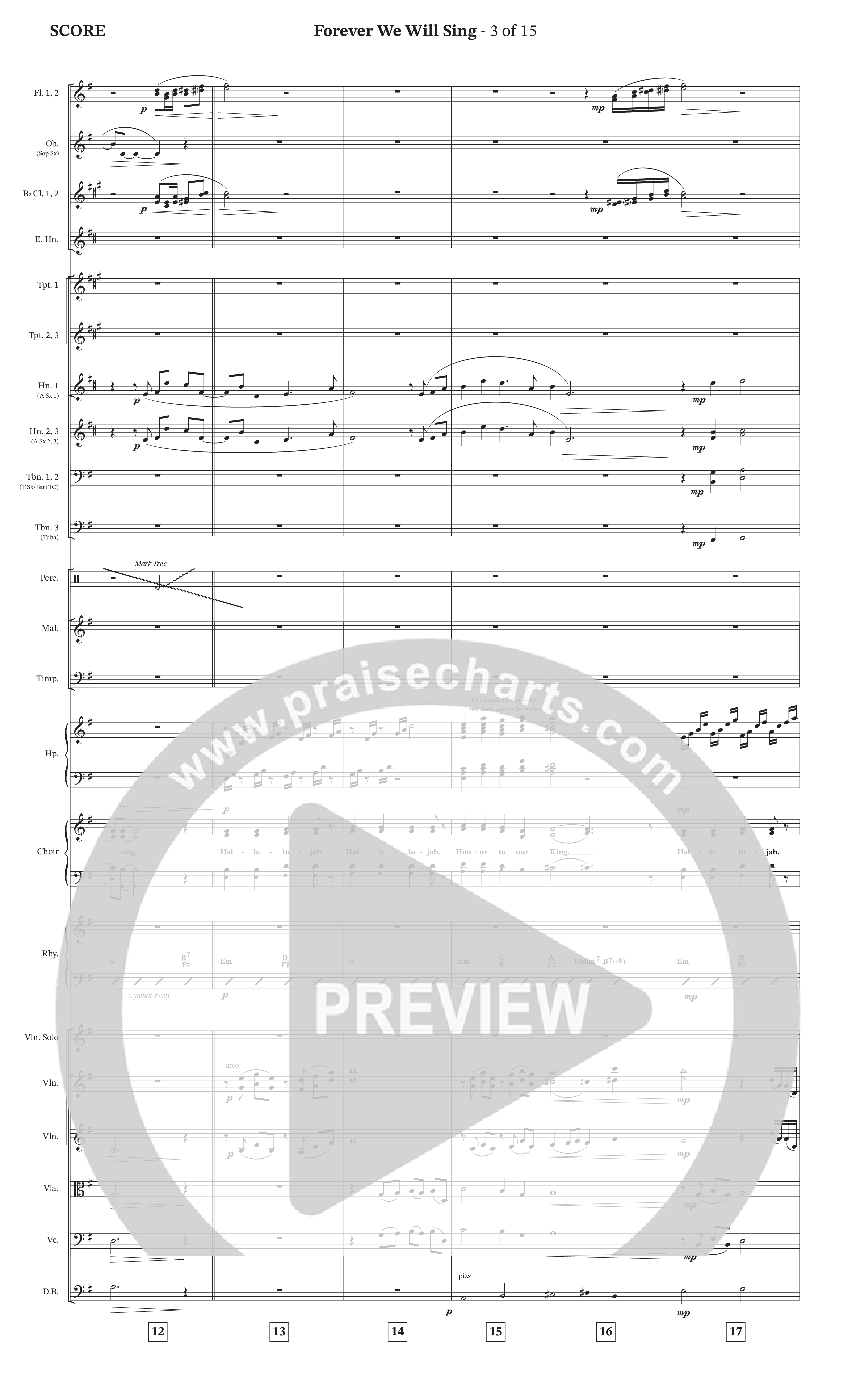 Forever We Will Sing (Choral Anthem SATB) Orchestration (The Brooklyn Tabernacle Choir / Arr. Carol Cymbala / Orch. J. Daniel Smith)