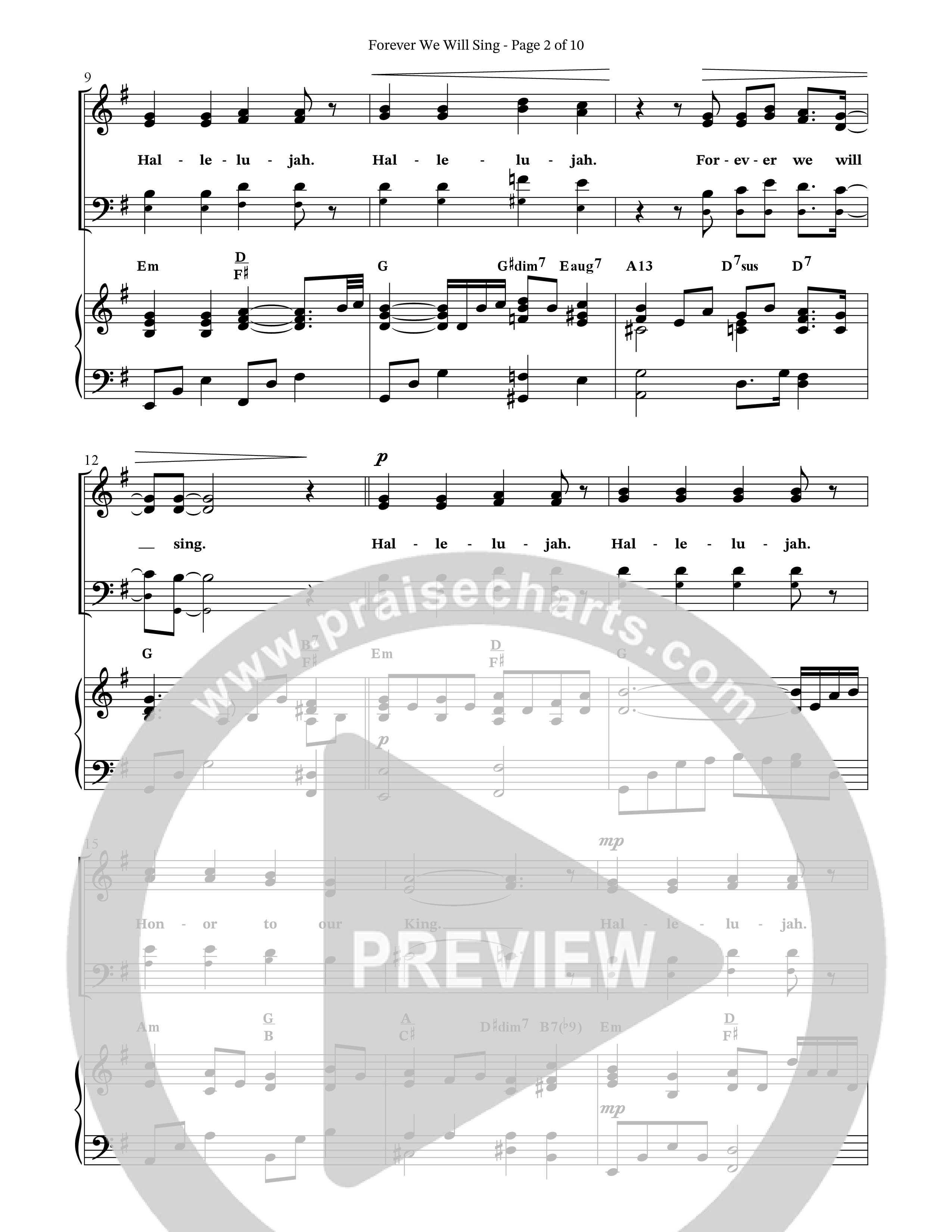 Forever We Will Sing (Choral Anthem SATB) Octavo (SATB & Pno) (The Brooklyn Tabernacle Choir / Arr. Carol Cymbala / Orch. J. Daniel Smith)