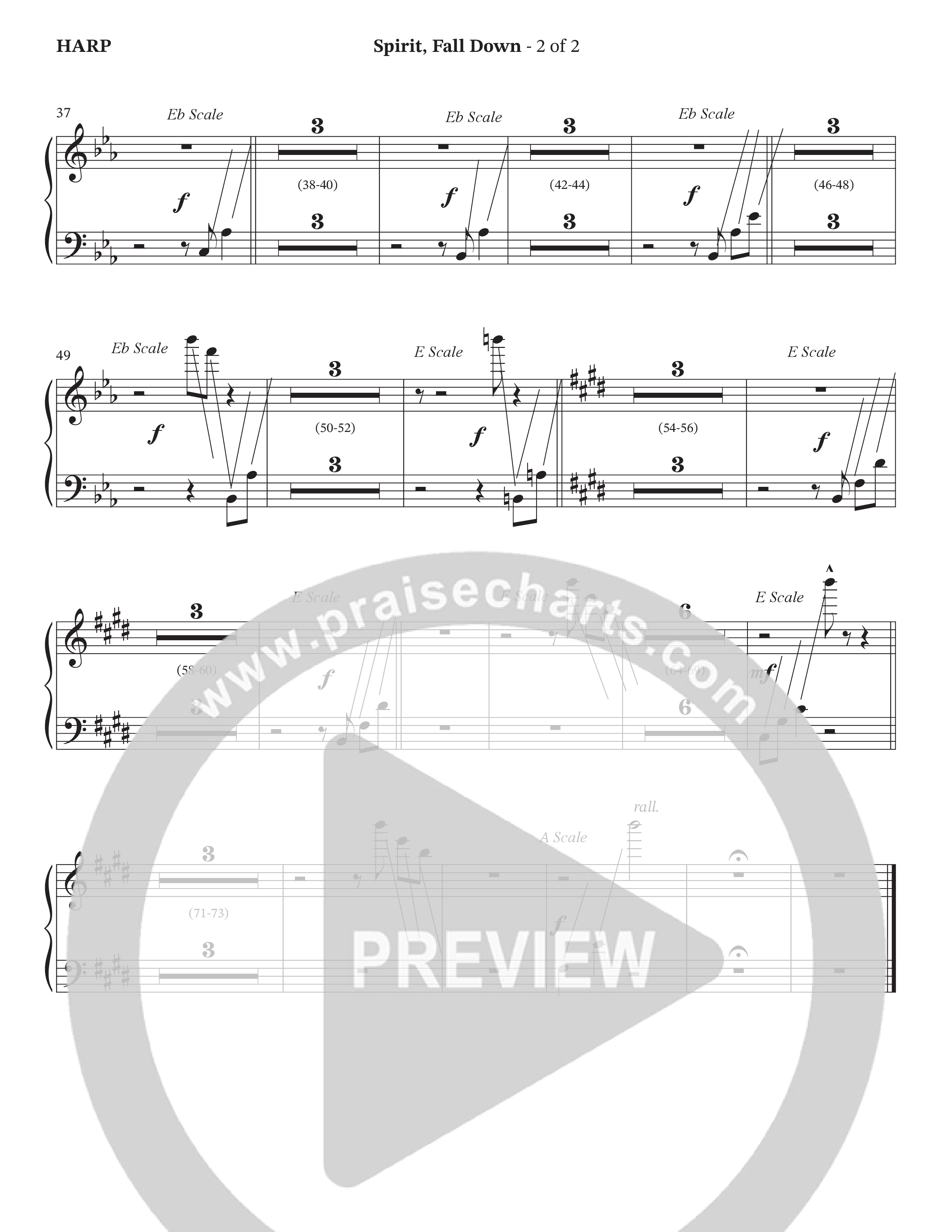 Spirit Fall Down (Choral Anthem SATB) Harp (The Brooklyn Tabernacle Choir / Arr. Carol Cymbala / Orch. J. Daniel Smith)