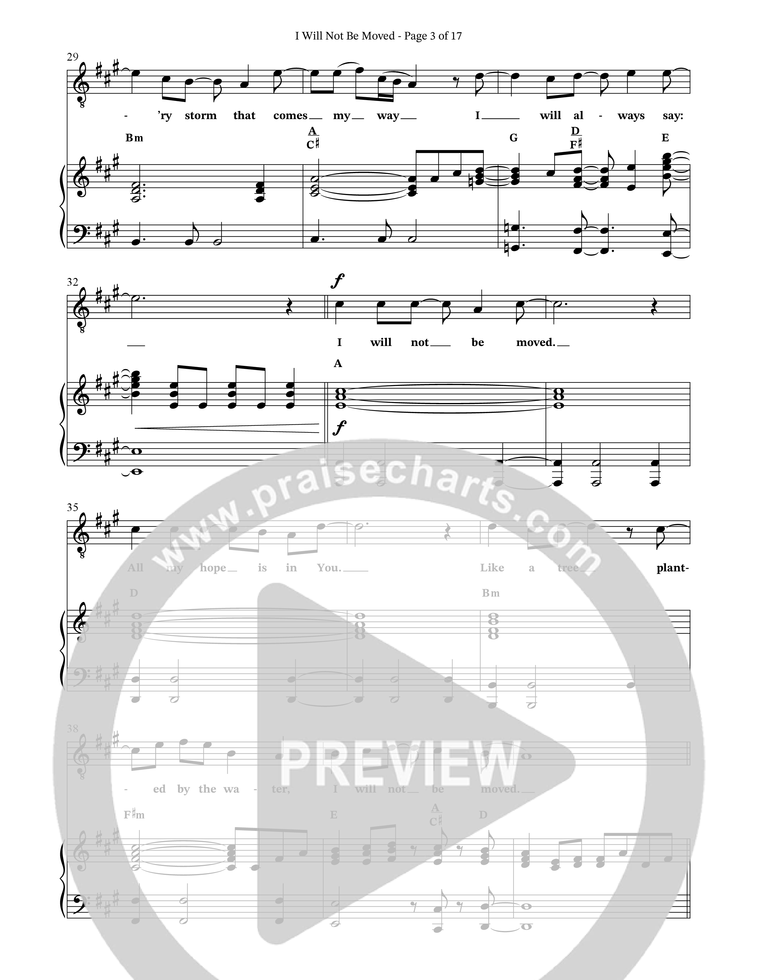 I Will Not Be Moved (Choral Anthem SATB) Octavo (SATB & Pno) (The Brooklyn Tabernacle Choir / Arr. Carol Cymbala / Orch. J. Daniel Smith)