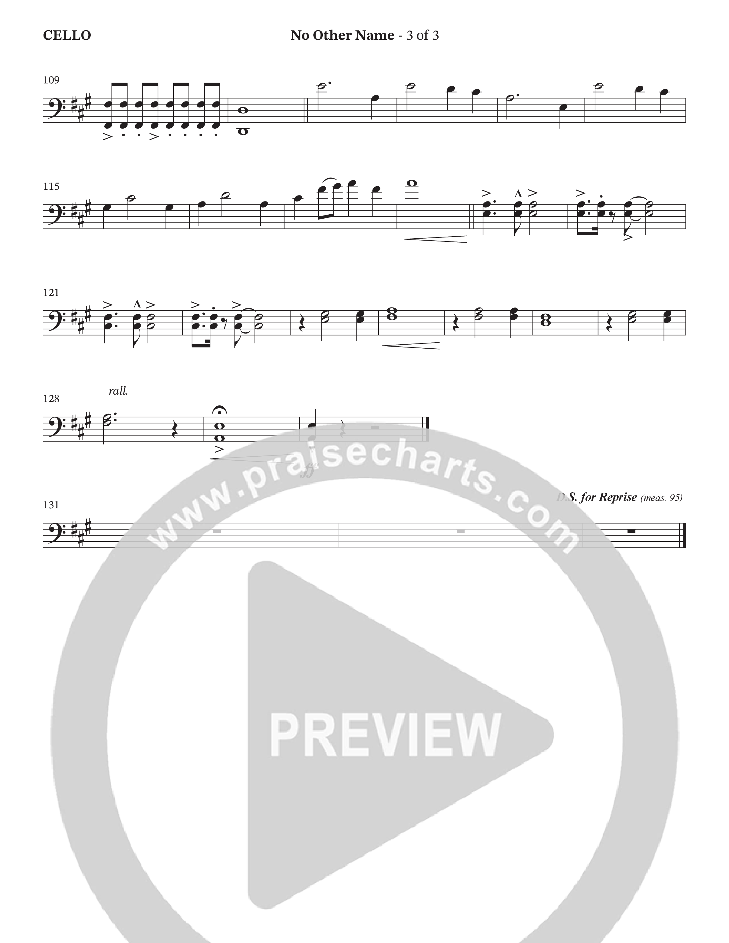 No Other Name (Choral Anthem SATB) Cello (The Brooklyn Tabernacle Choir / Arr. Carol Cymbala / Orch. J. Daniel Smith)