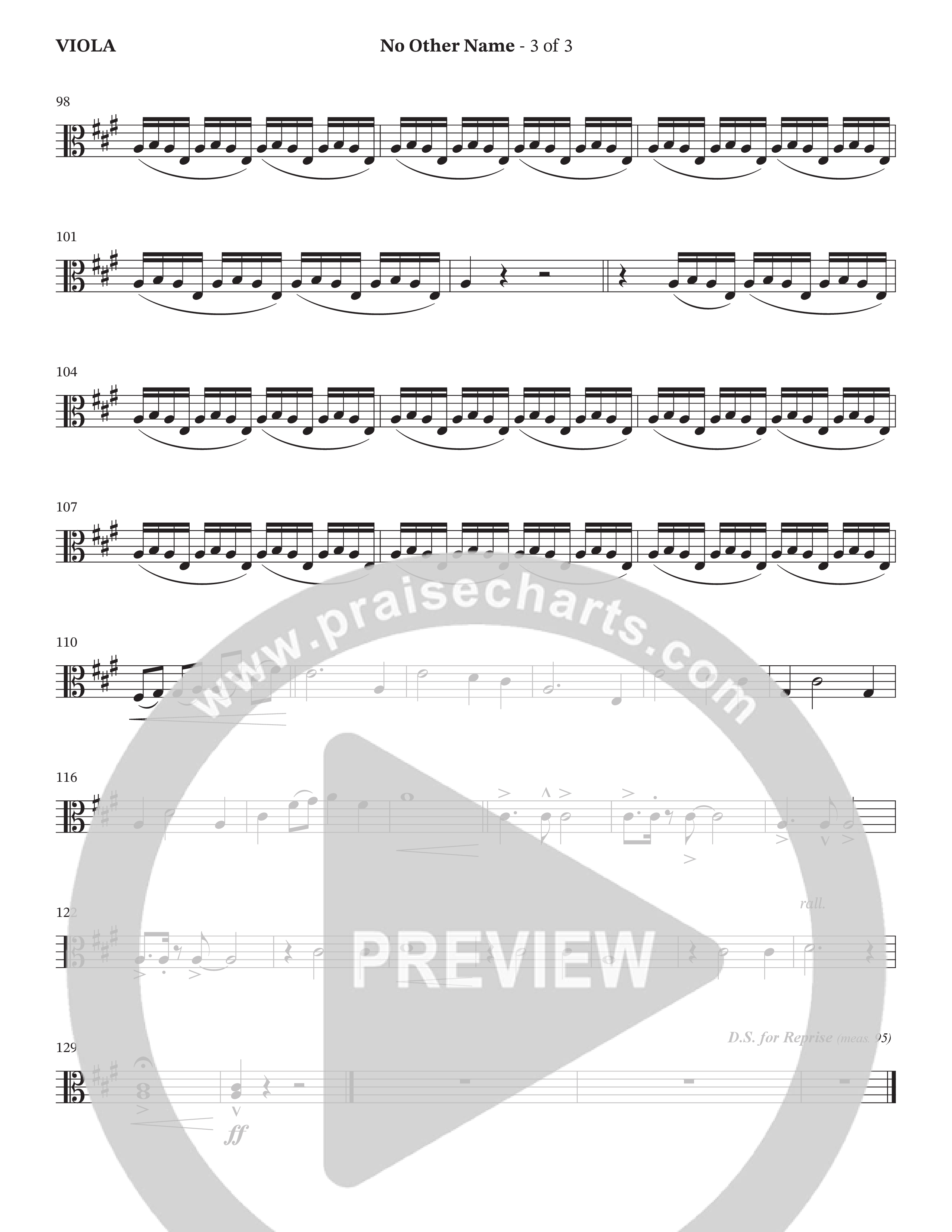 No Other Name (Choral Anthem SATB) Viola (The Brooklyn Tabernacle Choir / Arr. Carol Cymbala / Orch. J. Daniel Smith)