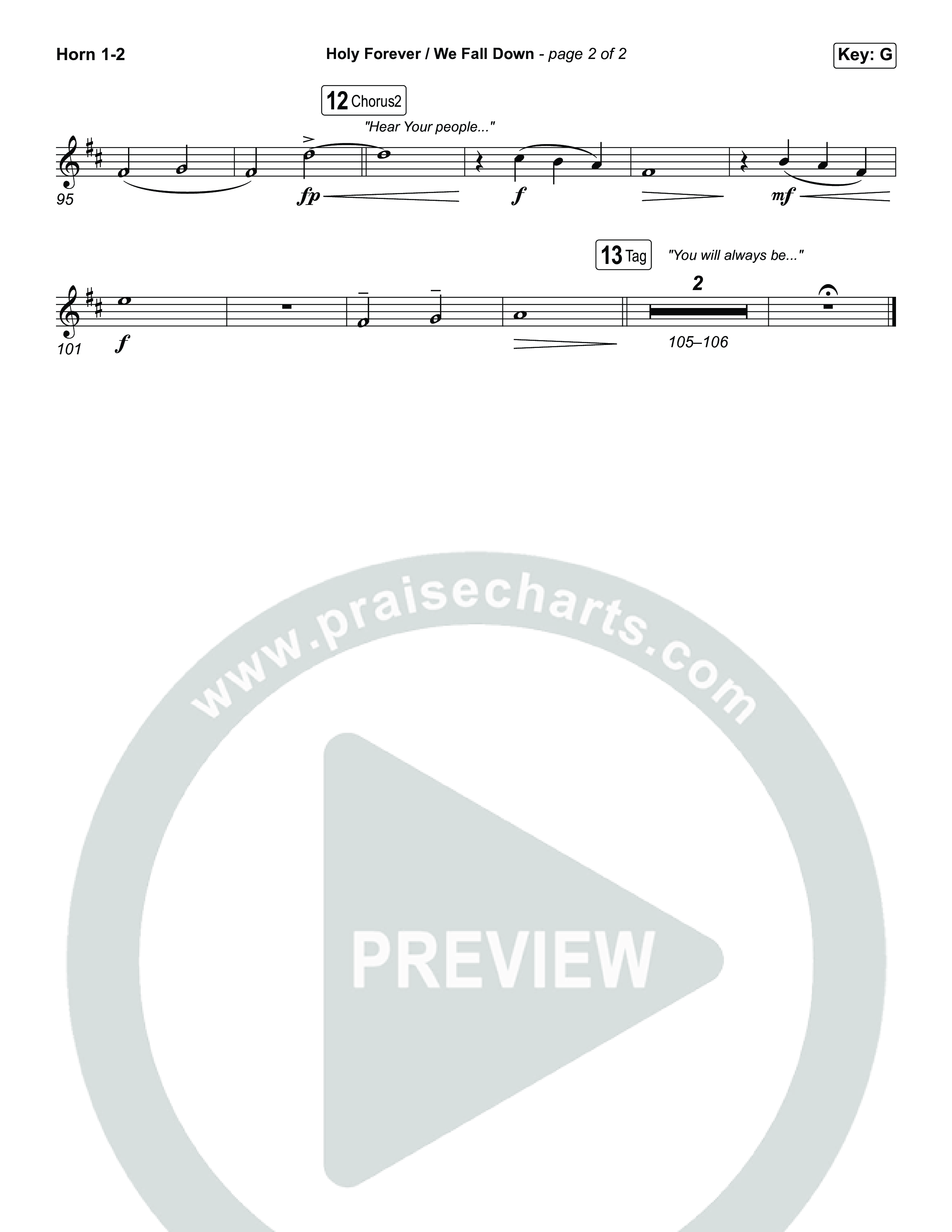Holy Forever / We Fall Down (Choral/SATB) Brass Pack (Travis Cottrell / Skye Reedy / Arr. Mason Brown)