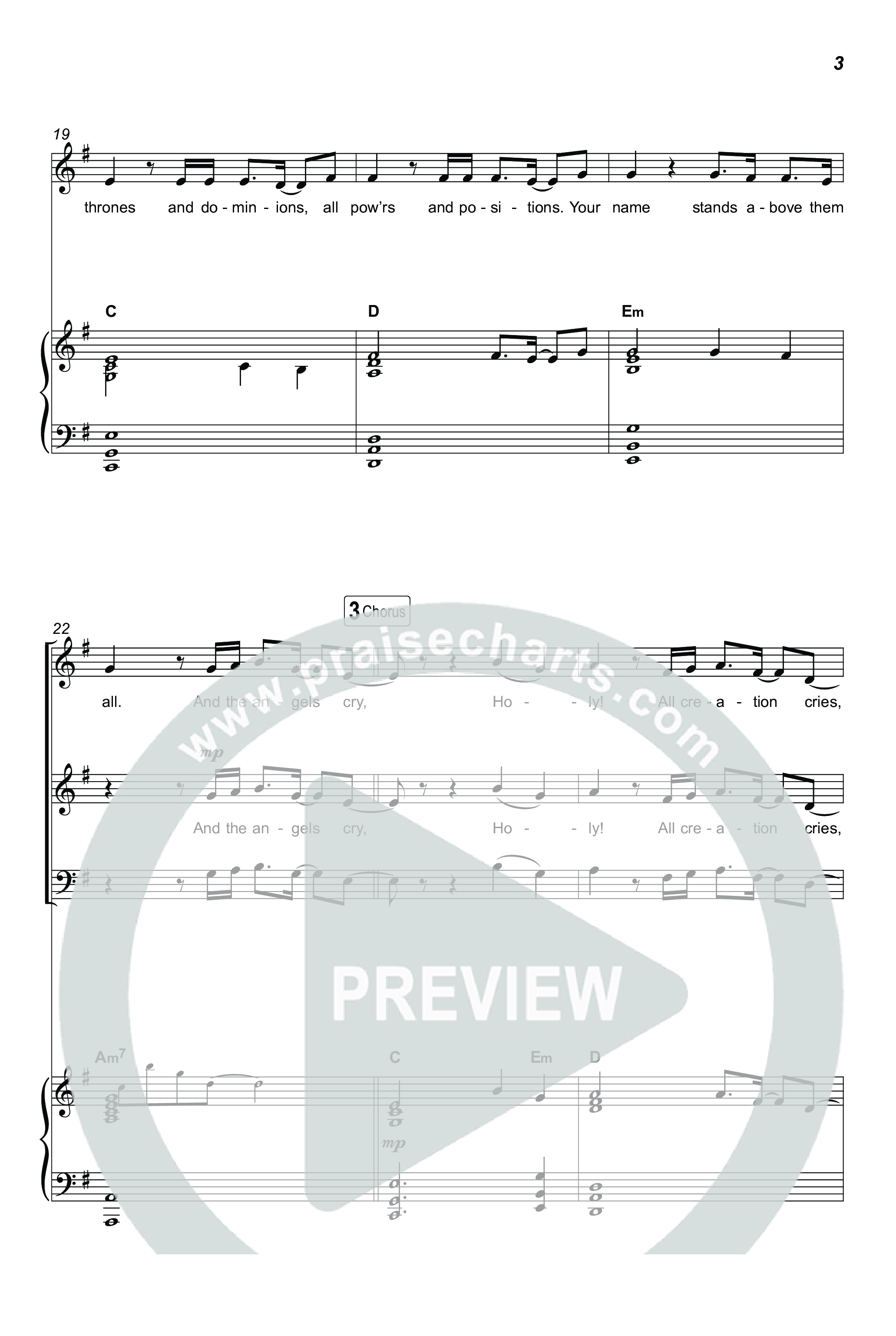 Holy Forever / We Fall Down (Choral/SATB) Octavo (SATB & Pno) (Travis Cottrell / Skye Reedy / Arr. Mason Brown)