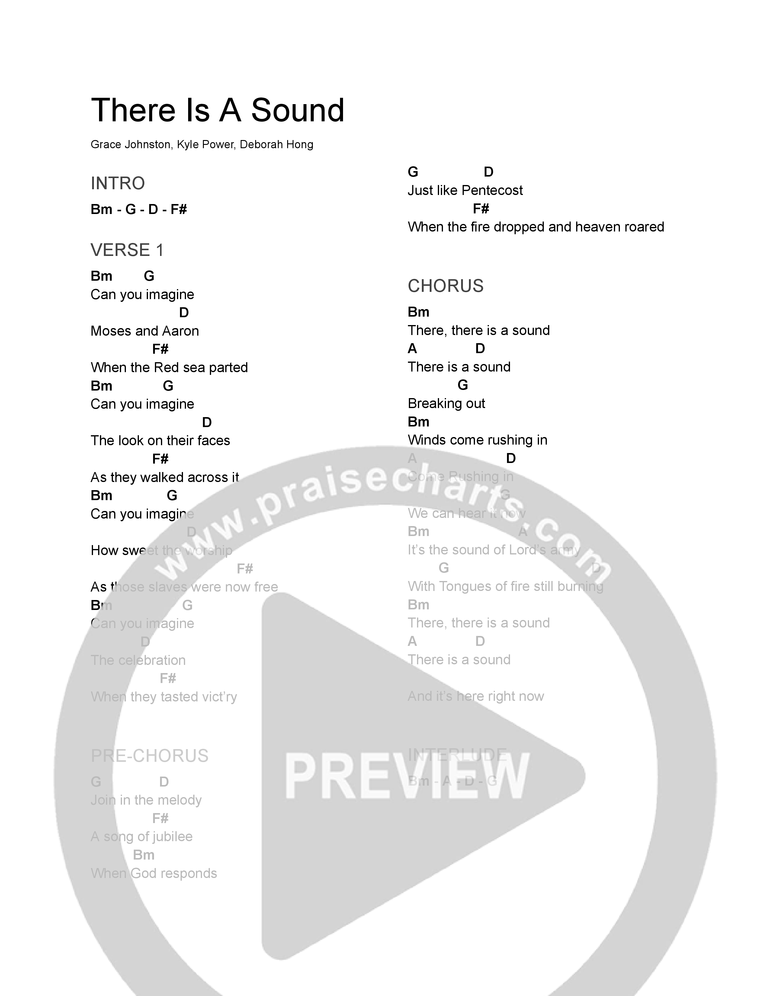 There Is A Sound Chord Chart (North Palm Worship / Kim Keane)