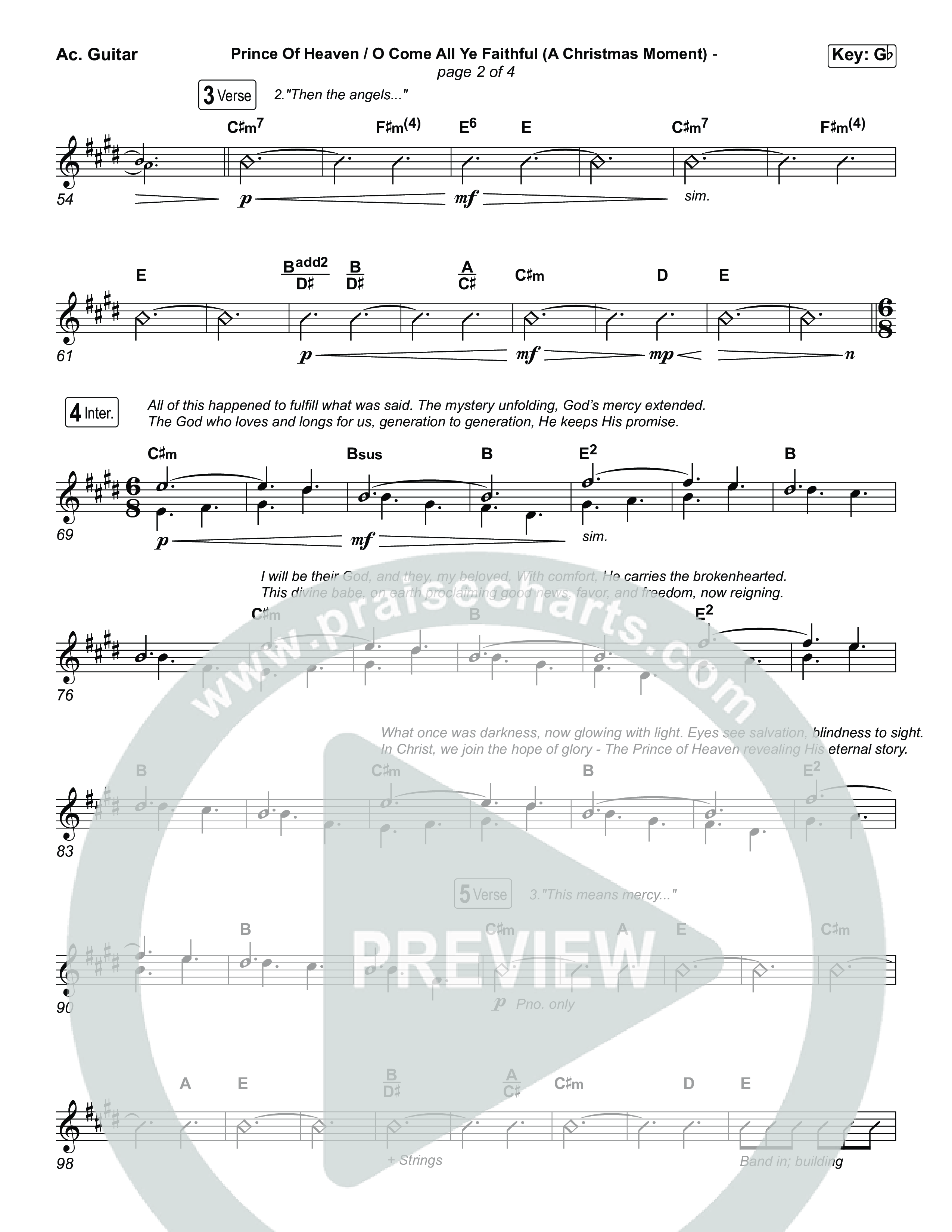 Prince Of Heaven (A Christmas Worship Moment) (Choral/SATB) Acoustic Guitar (Cheryl Stark / Arr. Travis Cottrell / Arr. Mason Brown)