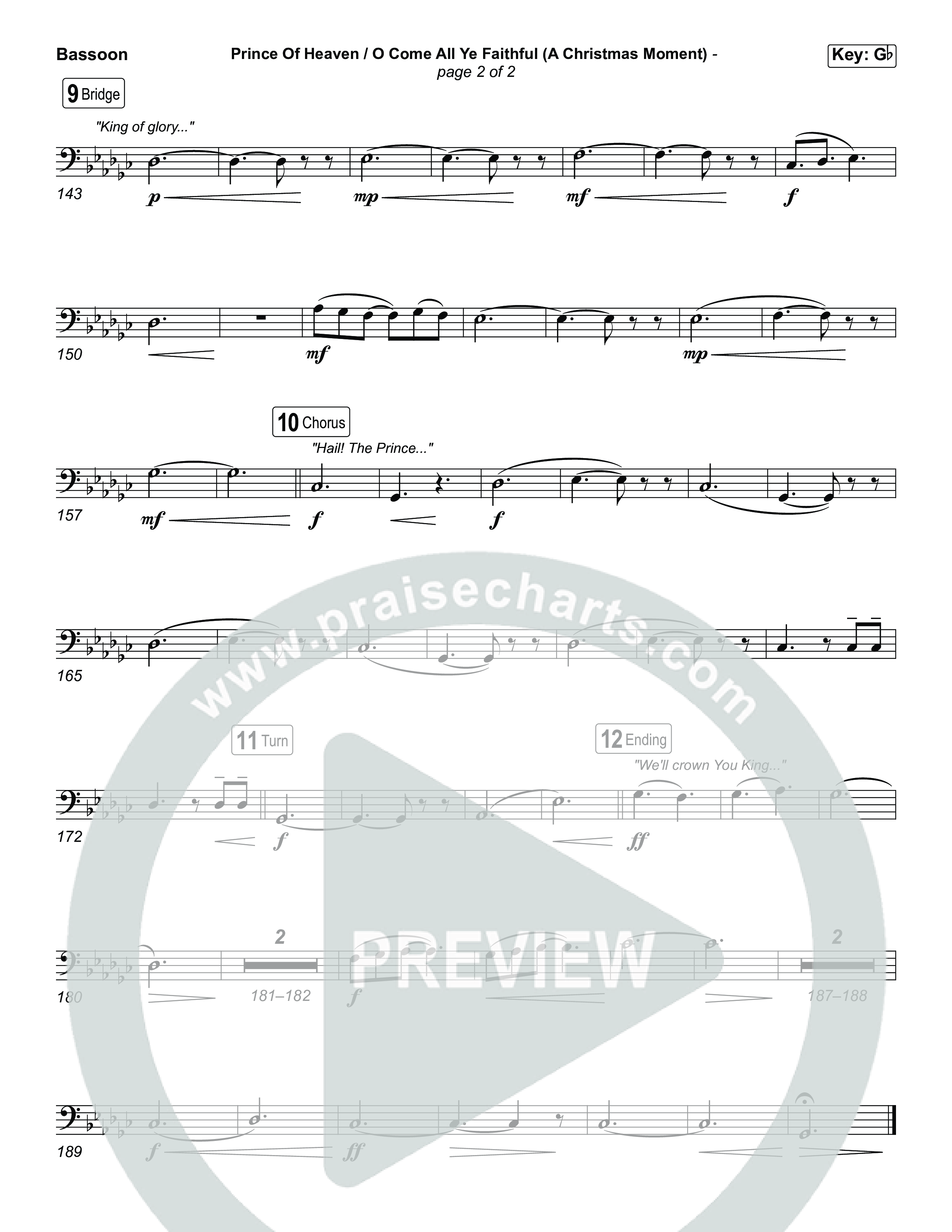 Prince Of Heaven (A Christmas Worship Moment) (Choral/SATB) Bassoon (Cheryl Stark / Arr. Travis Cottrell / Arr. Mason Brown)