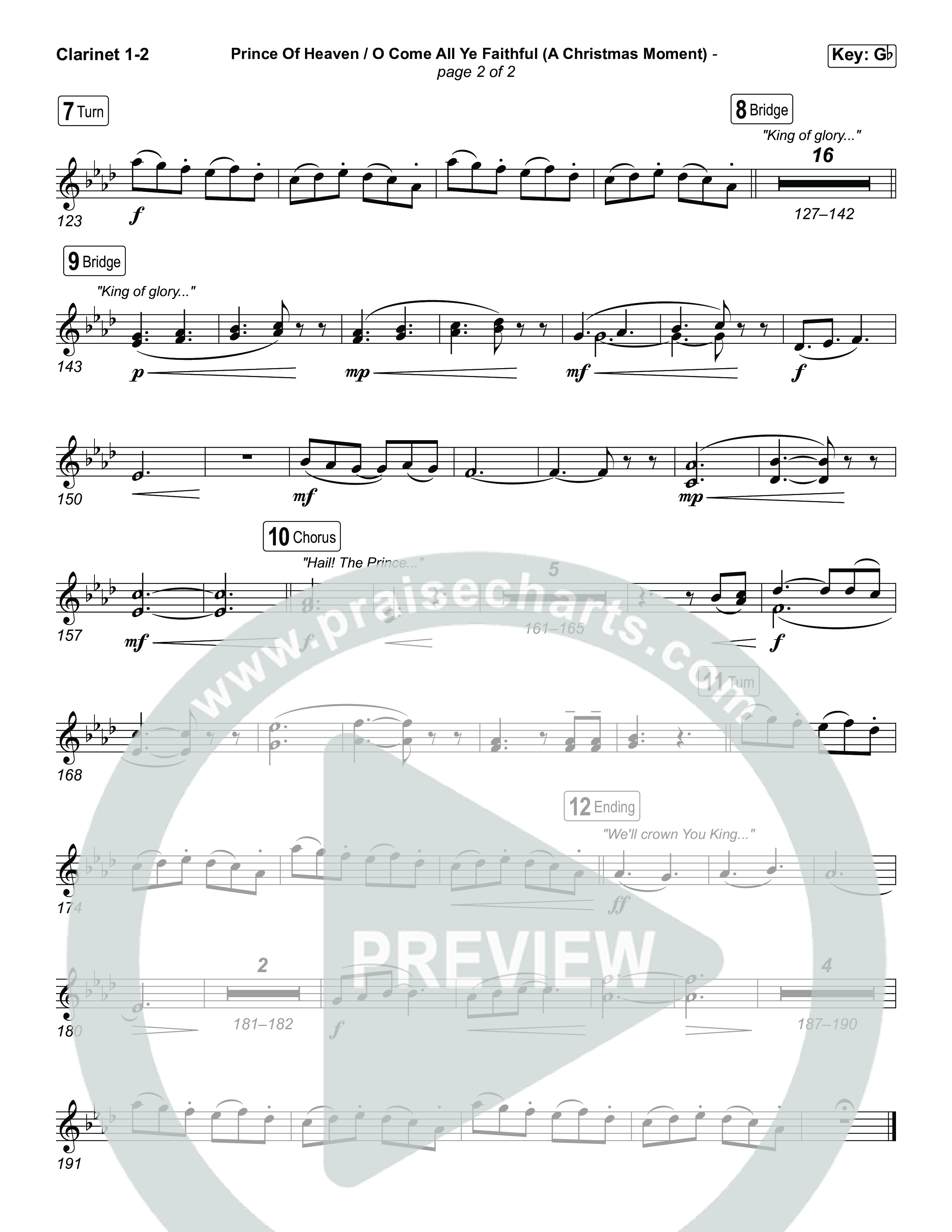 Prince Of Heaven (A Christmas Worship Moment) (Choral/SATB) Clarinet 1,2 (Cheryl Stark / Arr. Travis Cottrell / Arr. Mason Brown)