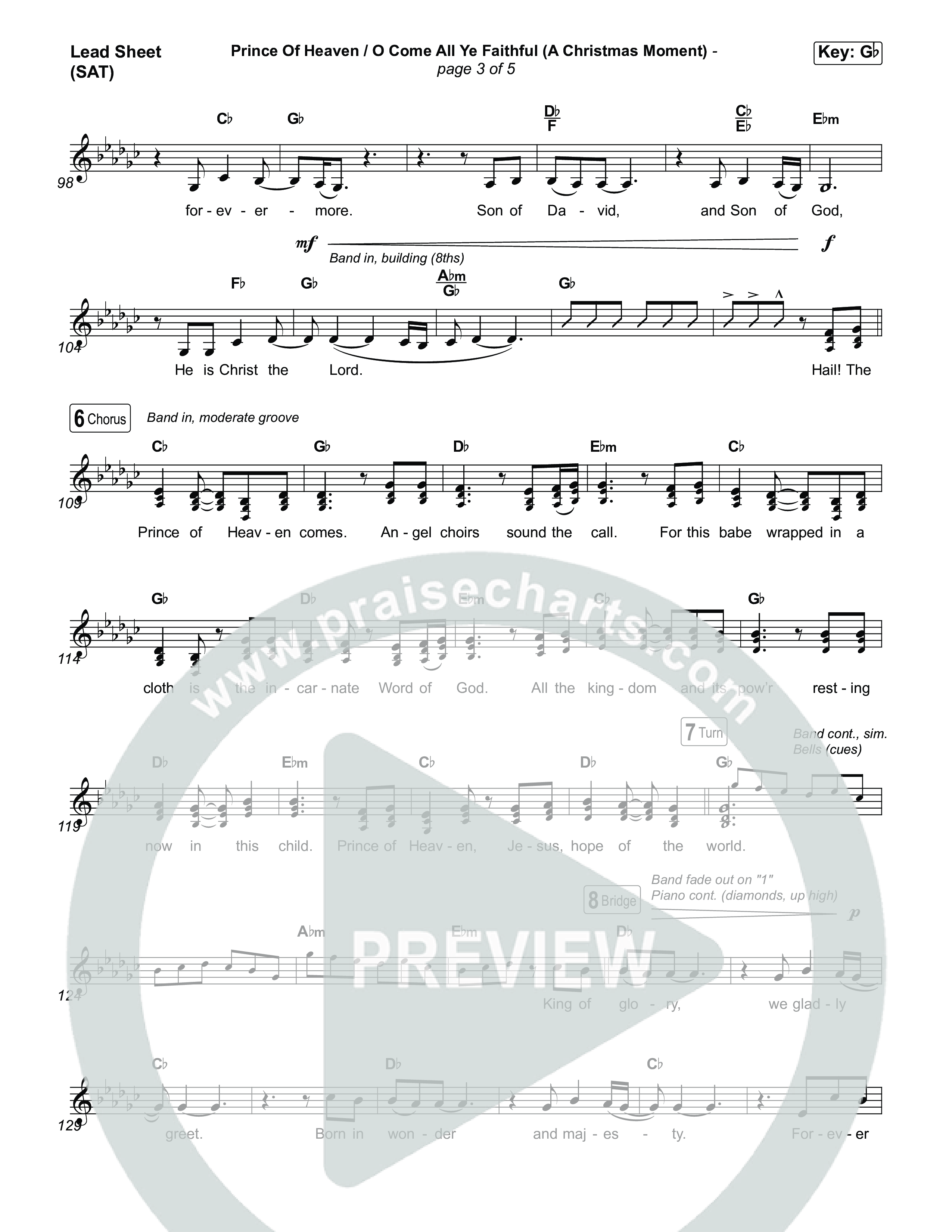 Prince Of Heaven (A Christmas Worship Moment) (Choral/SATB) Lead Sheet (SAT) (Cheryl Stark / Arr. Travis Cottrell / Arr. Mason Brown)