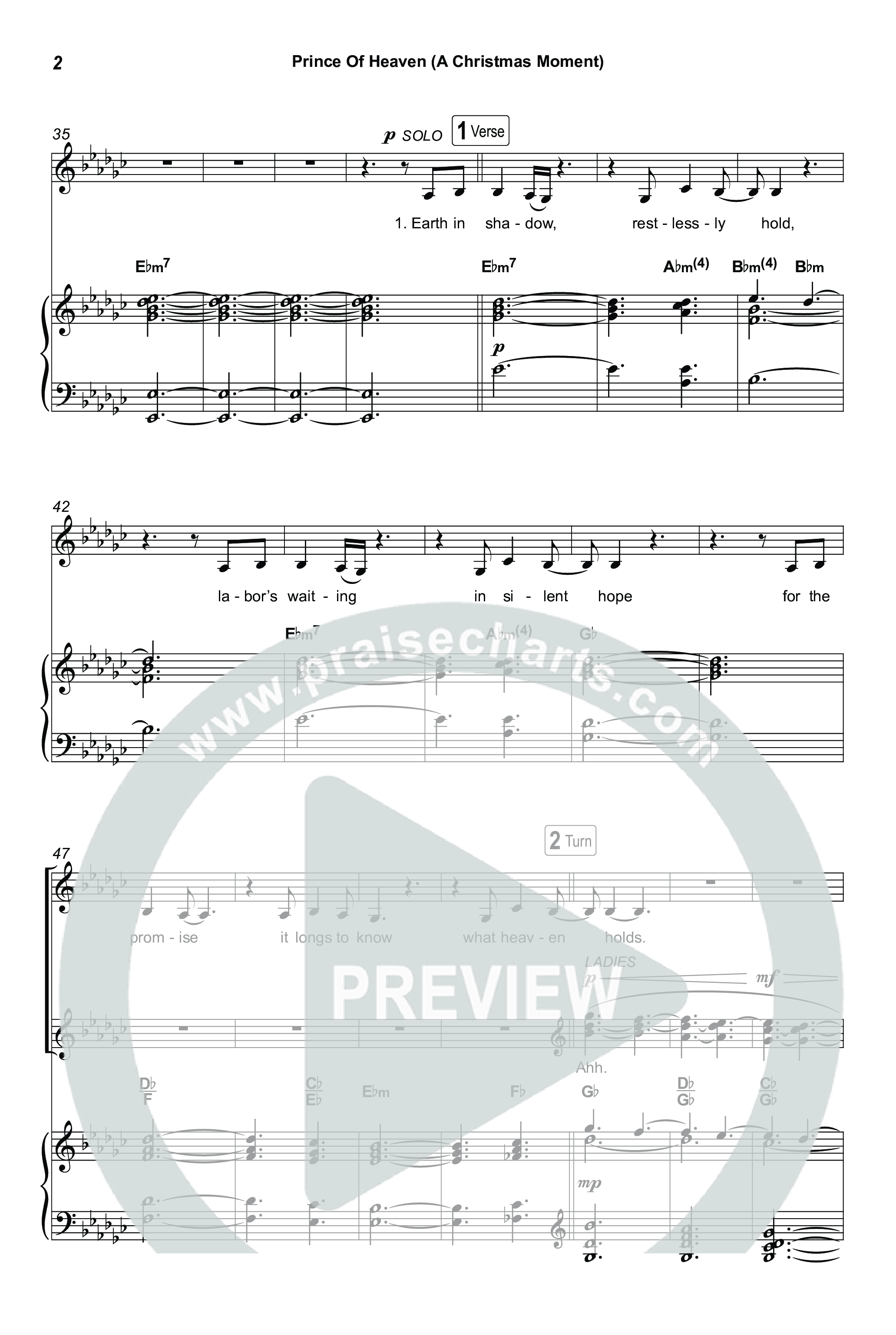 Prince Of Heaven (A Christmas Worship Moment) (Choral/SATB) Octavo (SATB & Pno) (Cheryl Stark / Arr. Travis Cottrell / Arr. Mason Brown)