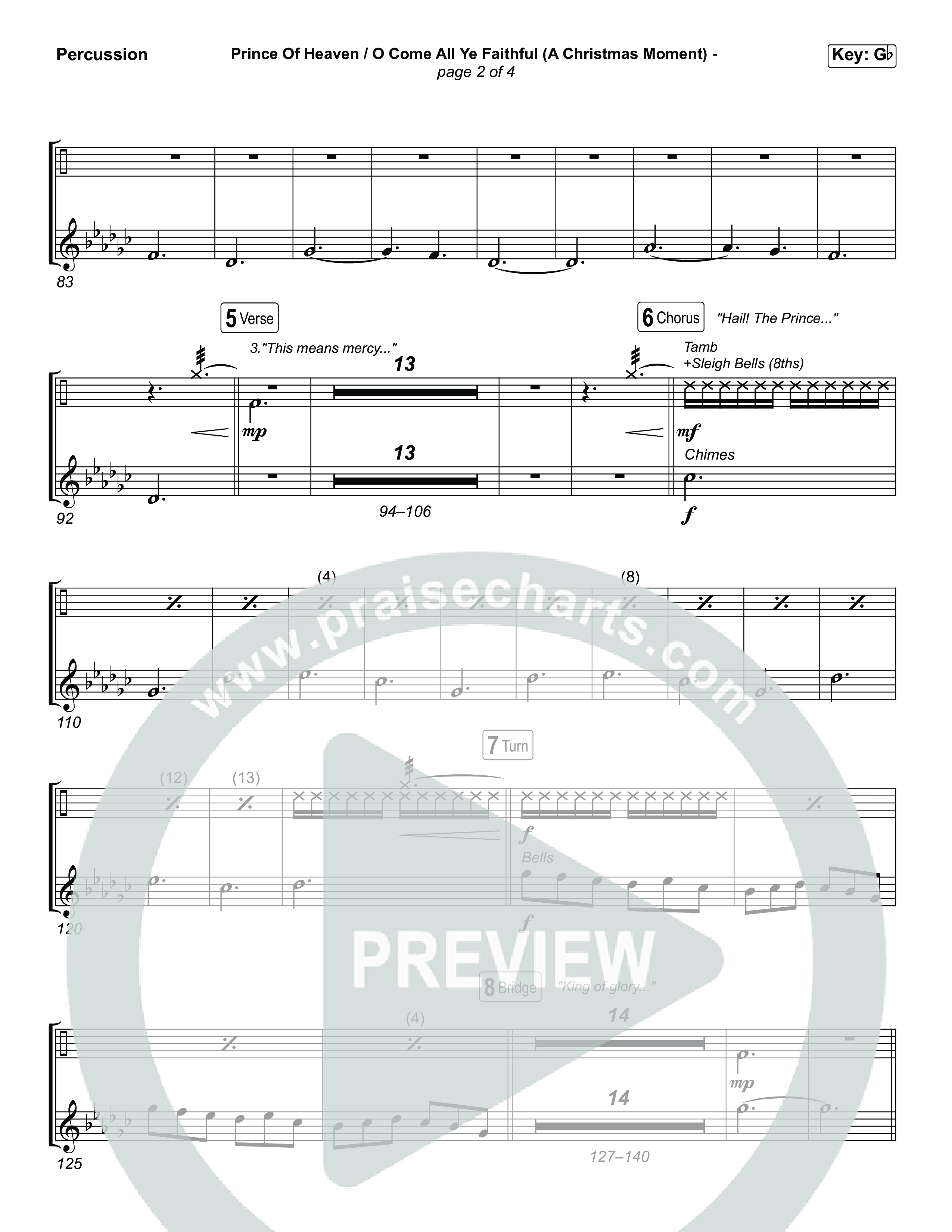 Prince Of Heaven (A Christmas Worship Moment) (Choral/SATB) Percussion (Cheryl Stark / Arr. Travis Cottrell / Arr. Mason Brown)