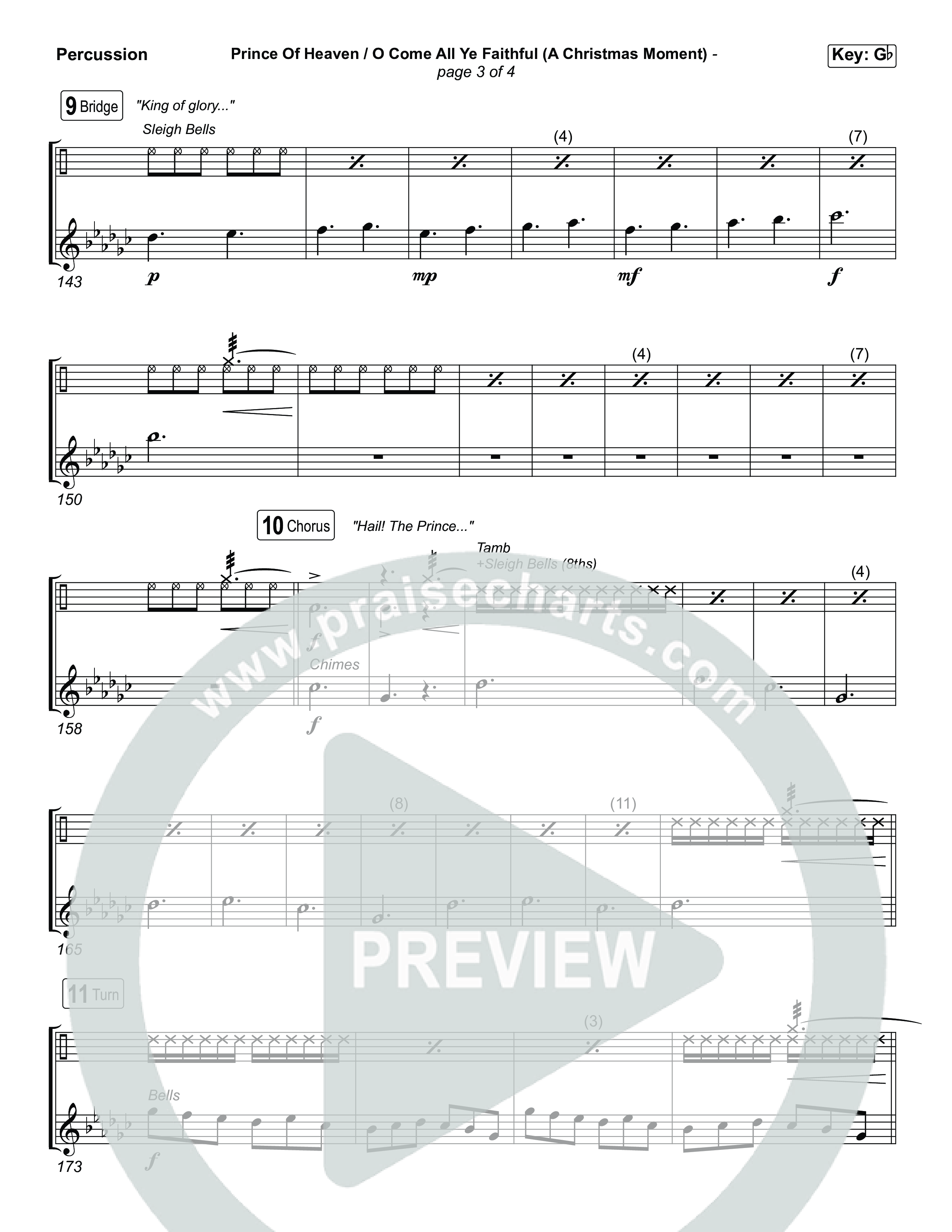 Prince Of Heaven (A Christmas Worship Moment) (Choral/SATB) Percussion (Cheryl Stark / Arr. Travis Cottrell / Arr. Mason Brown)