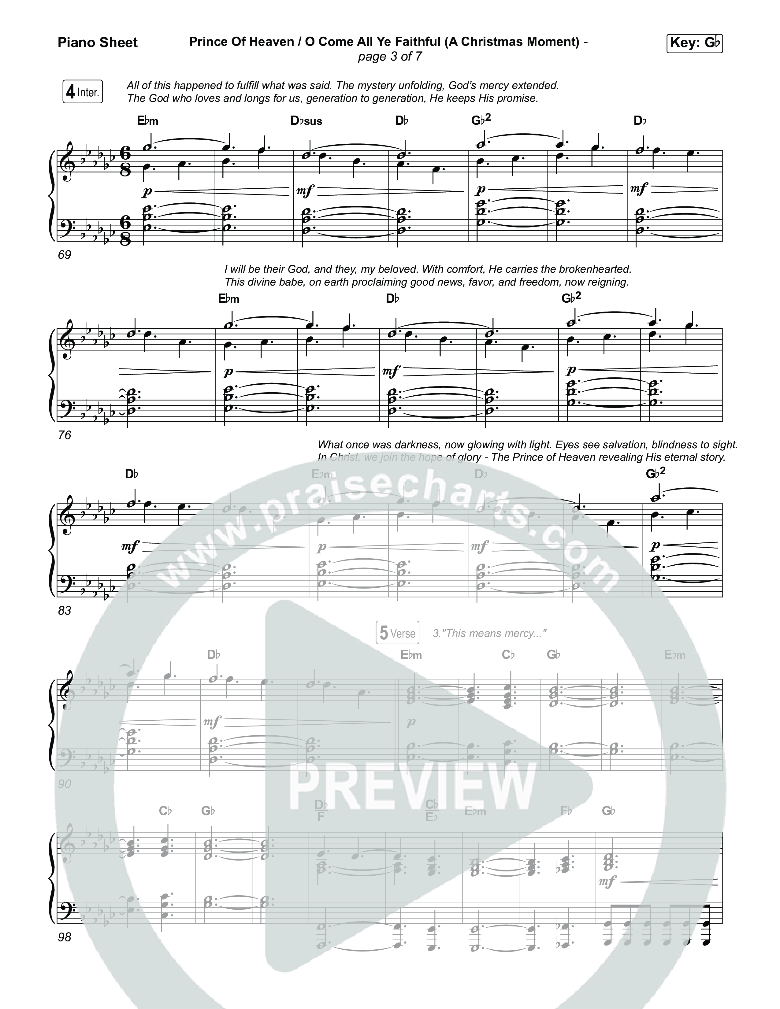 Prince Of Heaven (A Christmas Worship Moment) (Choral/SATB) Piano Sheet (Cheryl Stark / Arr. Travis Cottrell / Arr. Mason Brown)