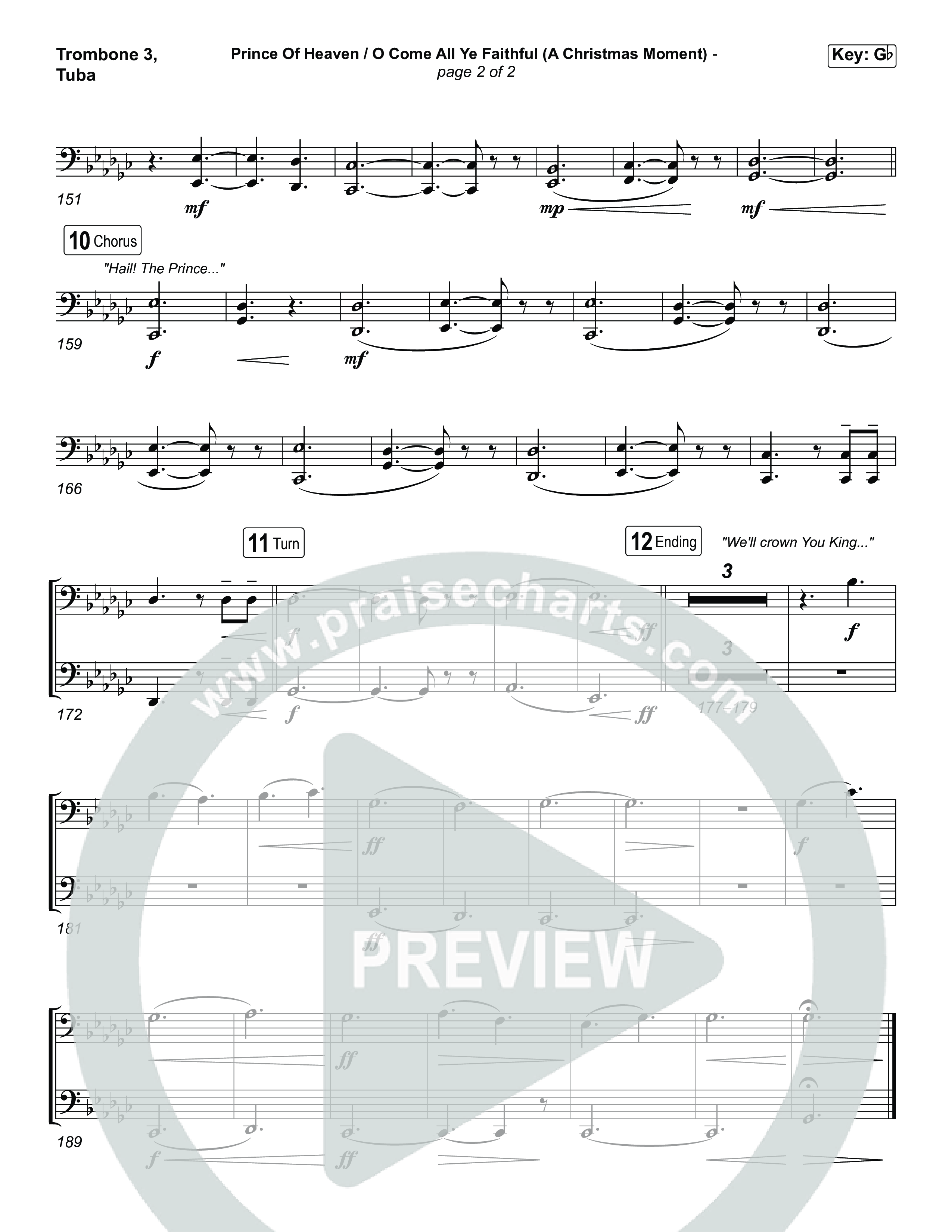 Prince Of Heaven (A Christmas Worship Moment) (Choral/SATB) Trombone 3/Tuba (Cheryl Stark / Arr. Travis Cottrell / Arr. Mason Brown)