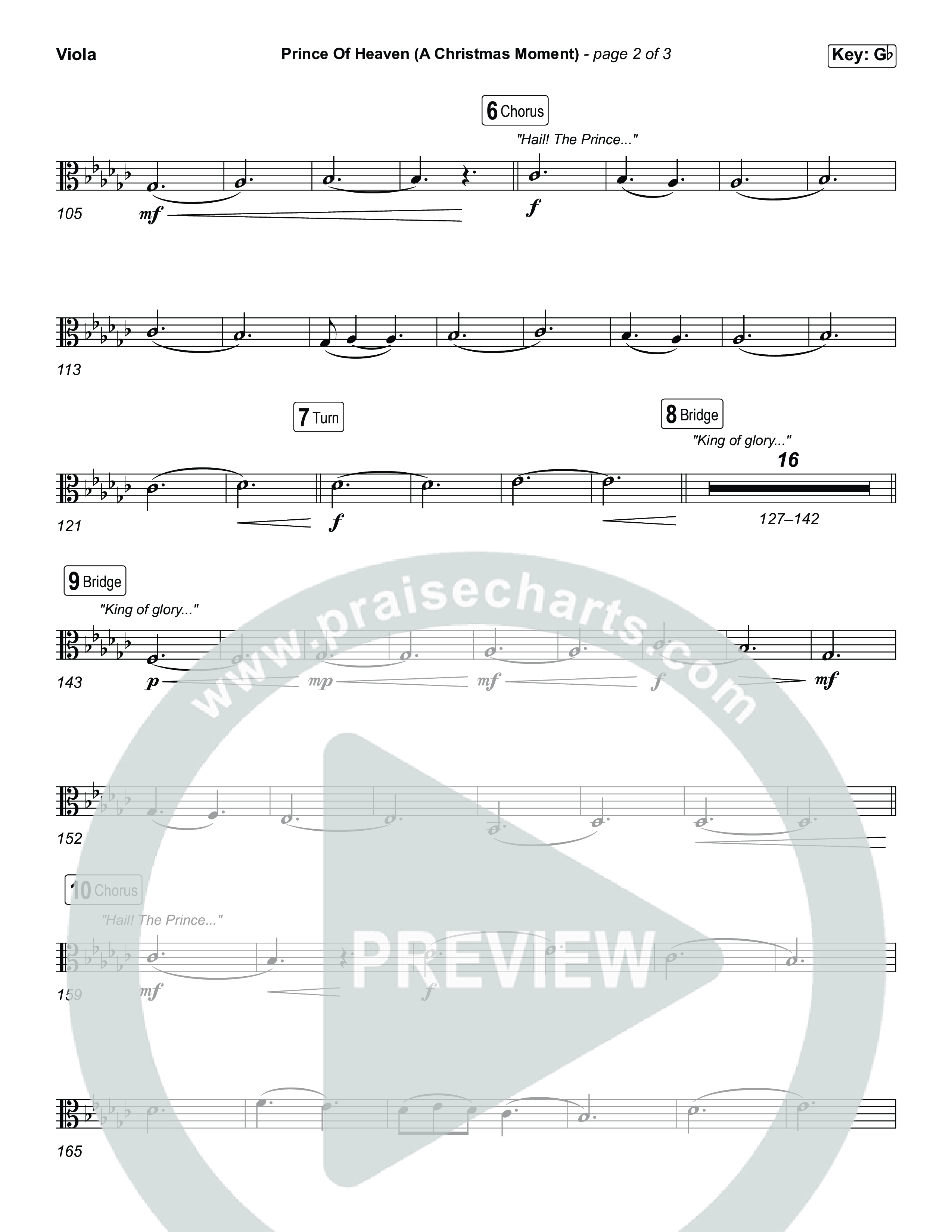 Prince Of Heaven (A Christmas Worship Moment) (Choral/SATB) Viola (Cheryl Stark / Arr. Travis Cottrell / Arr. Mason Brown)