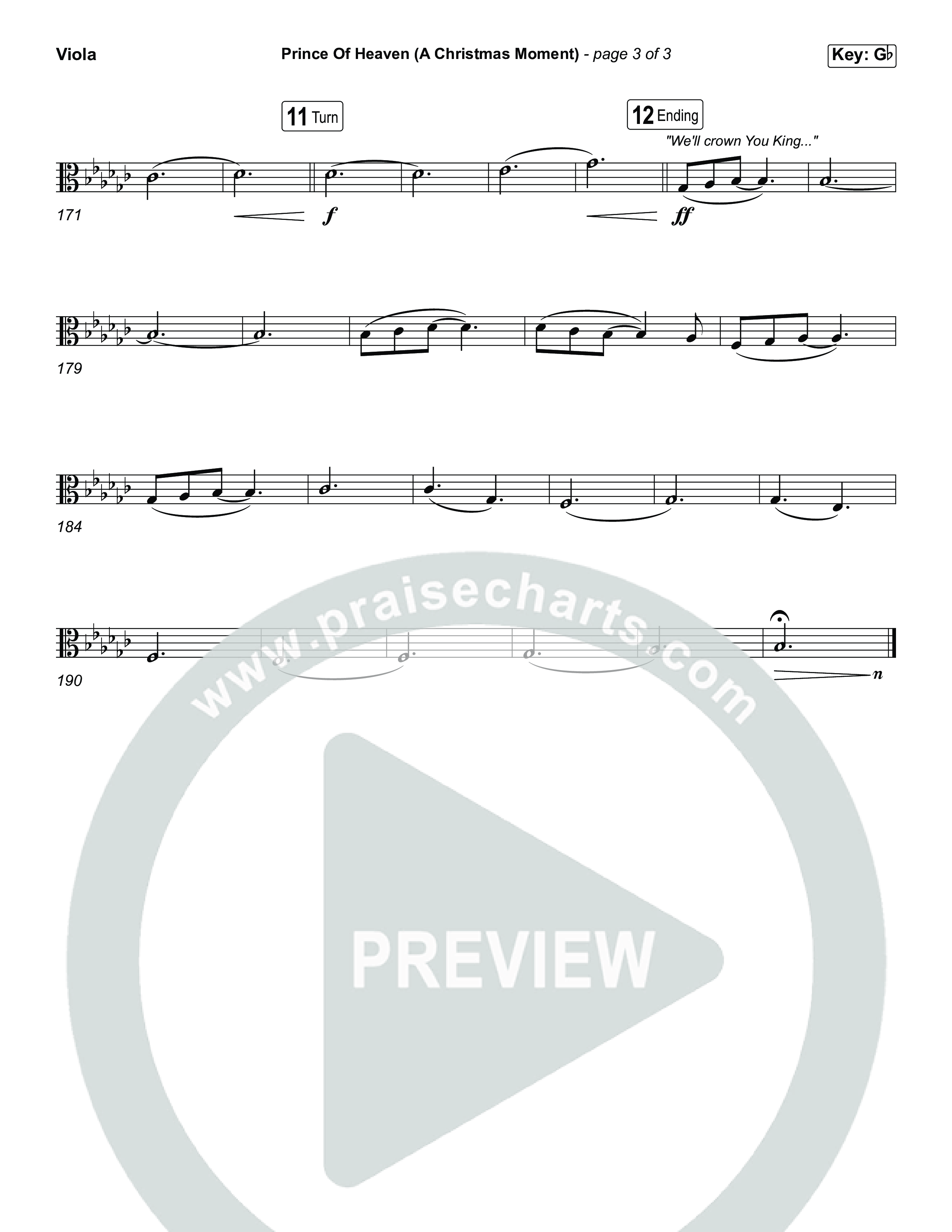 Prince Of Heaven (A Christmas Worship Moment) (Choral/SATB) Viola (Cheryl Stark / Arr. Travis Cottrell / Arr. Mason Brown)