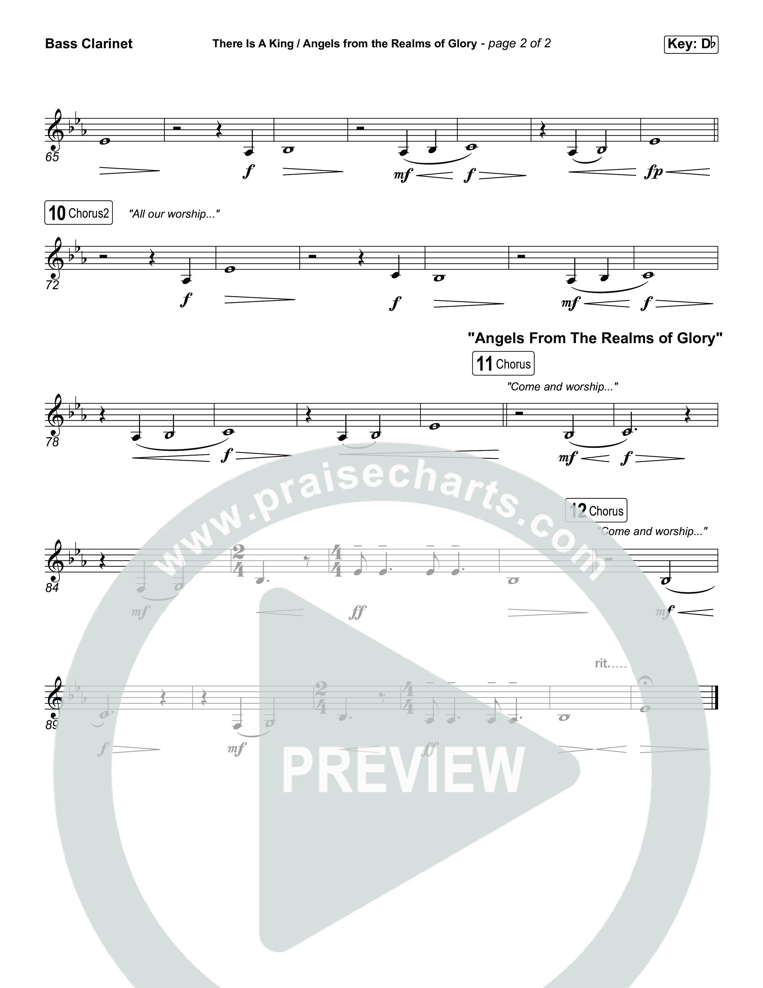 There Is A King / Angels From The Realms Of Glory (Choral/SATB) Bass Clarinet (Travis Cottrell / Arr. Mason Brown)