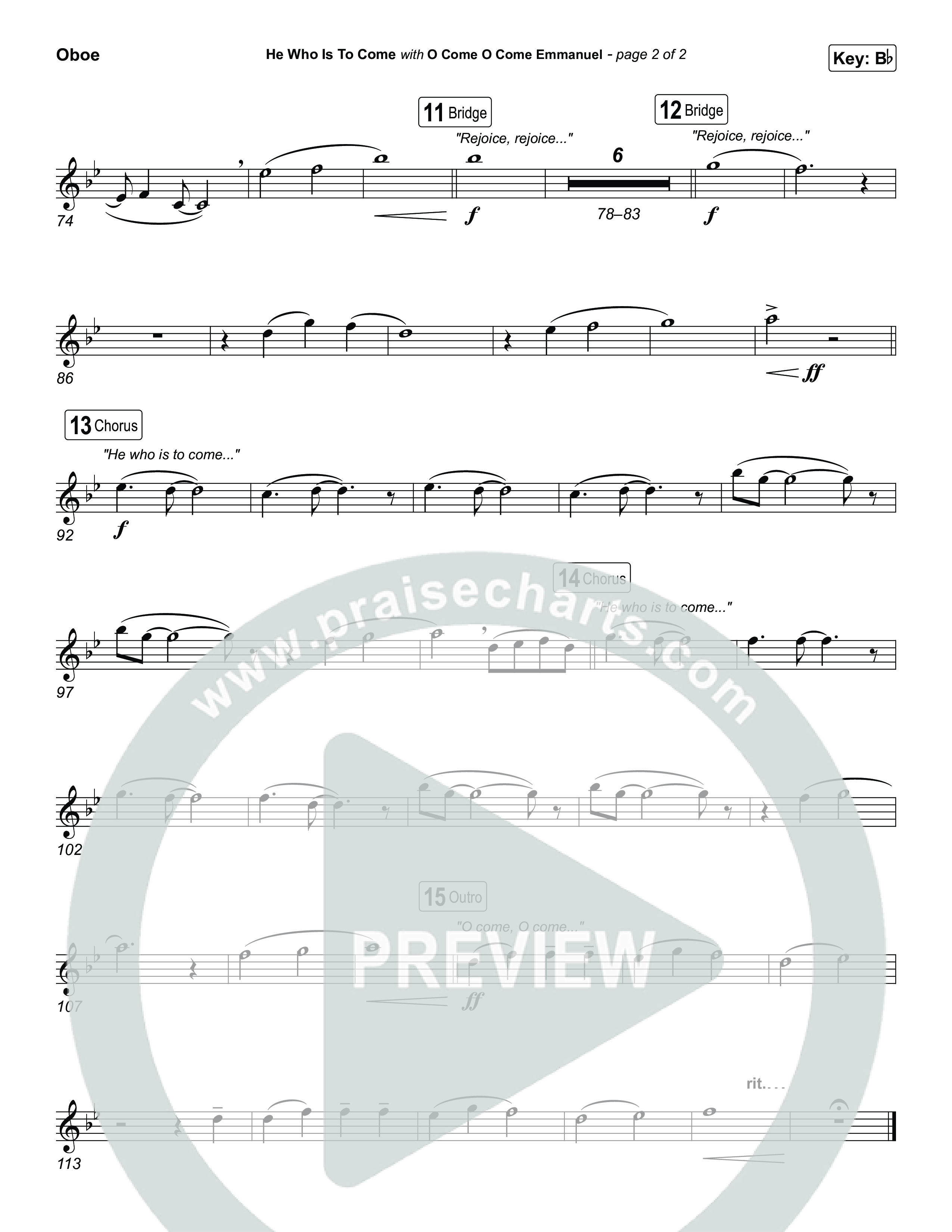 He Who Is To Come / O Come O Come Emmanuel (Choral/SATB) Oboe (Travis Cottrell / Brooke Voland / Arr. Mason Brown)