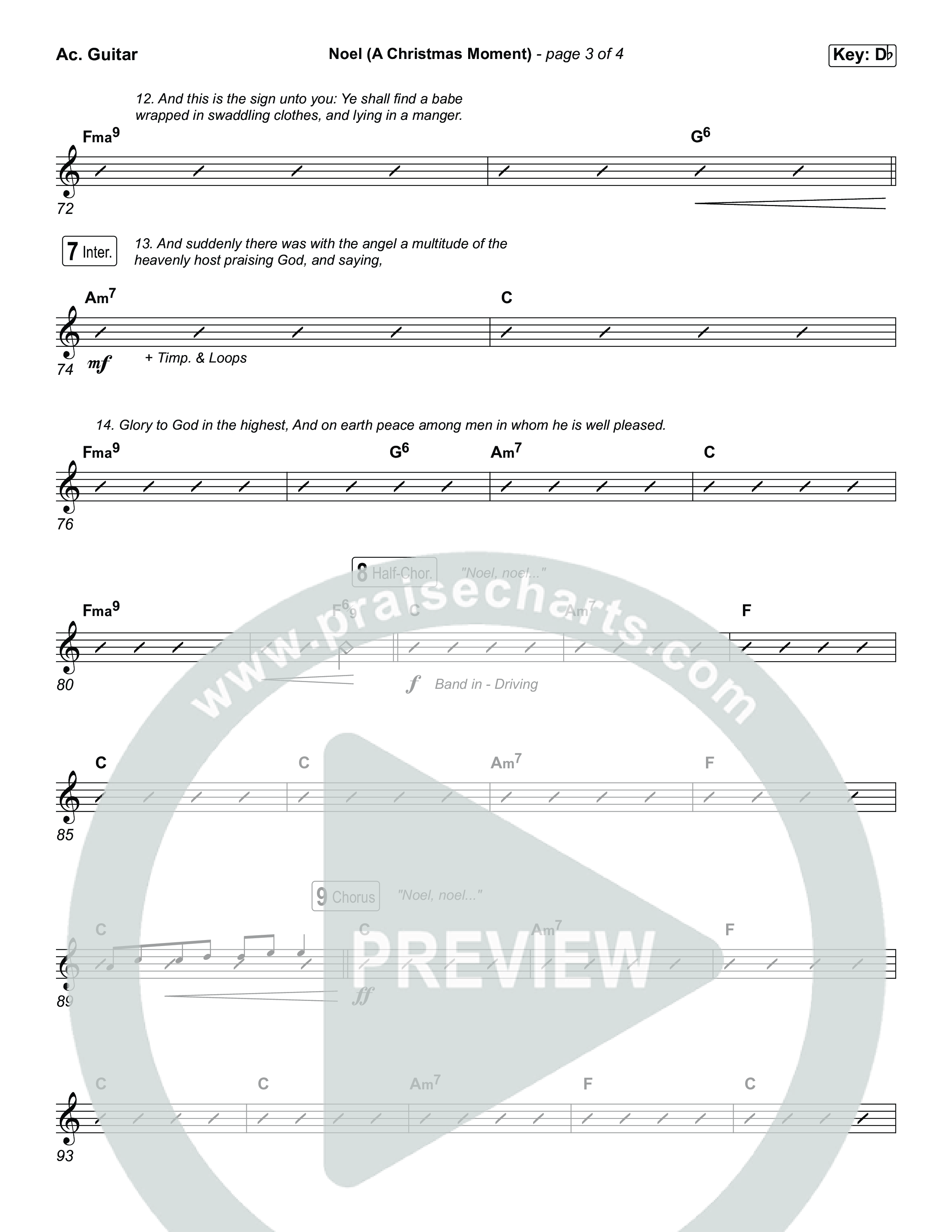 Noel (A Christmas Worship Moment) (Choral/SATB) Acoustic Guitar (Brooke Voland / Finley Voland / Arr. Travis Cottrell / Orch. Mason Brown)