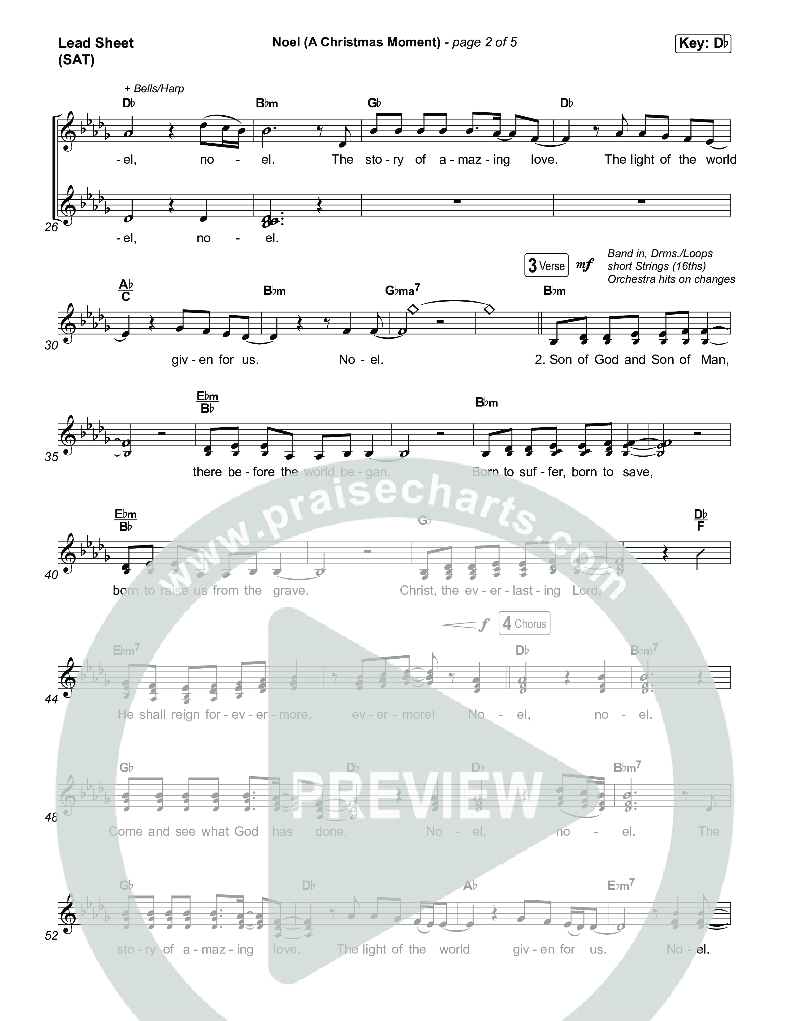 Noel (A Christmas Worship Moment) (Choral/SATB) Lead Sheet (SAT) (Brooke Voland / Finley Voland / Arr. Travis Cottrell / Orch. Mason Brown)