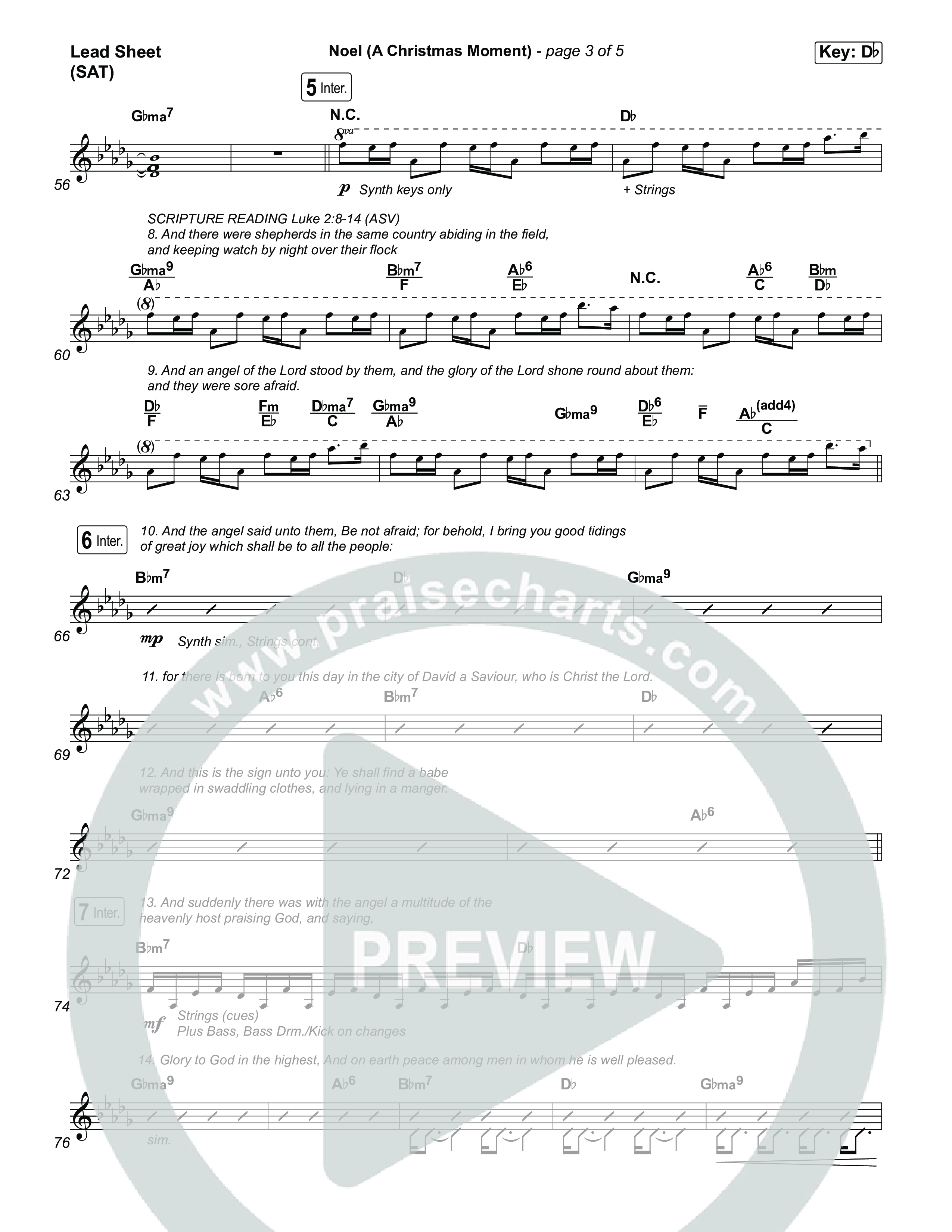 Noel (A Christmas Worship Moment) (Choral/SATB) Lead Sheet (SAT) (Brooke Voland / Finley Voland / Arr. Travis Cottrell / Orch. Mason Brown)