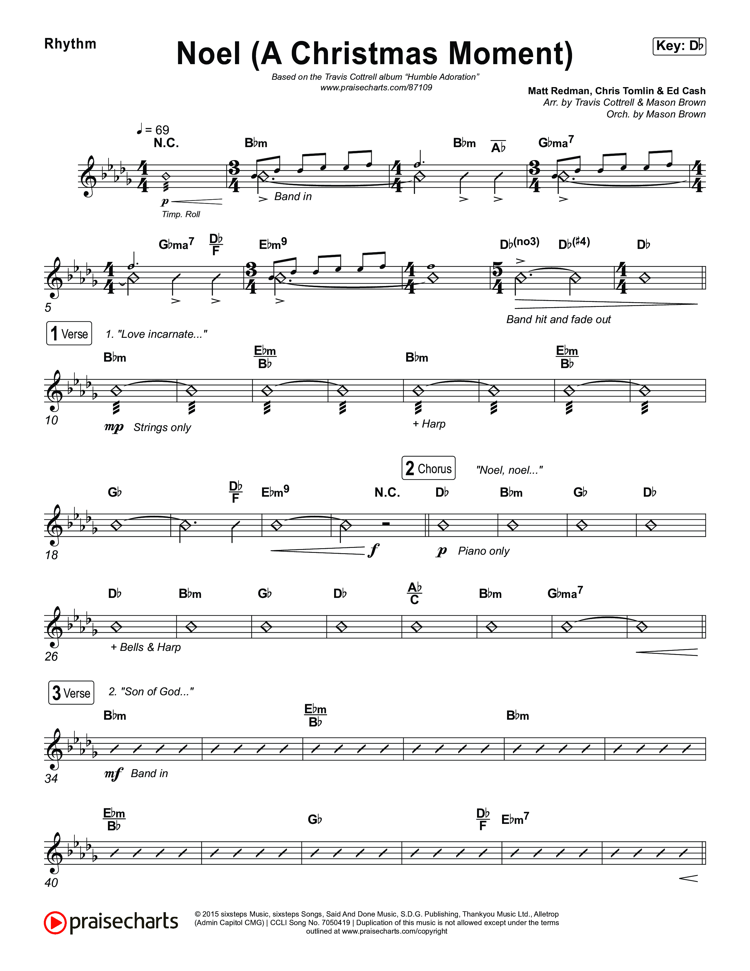 Noel (A Christmas Worship Moment) (Choral/SATB) Rhythm Pack (Brooke Voland / Finley Voland / Arr. Travis Cottrell / Orch. Mason Brown)