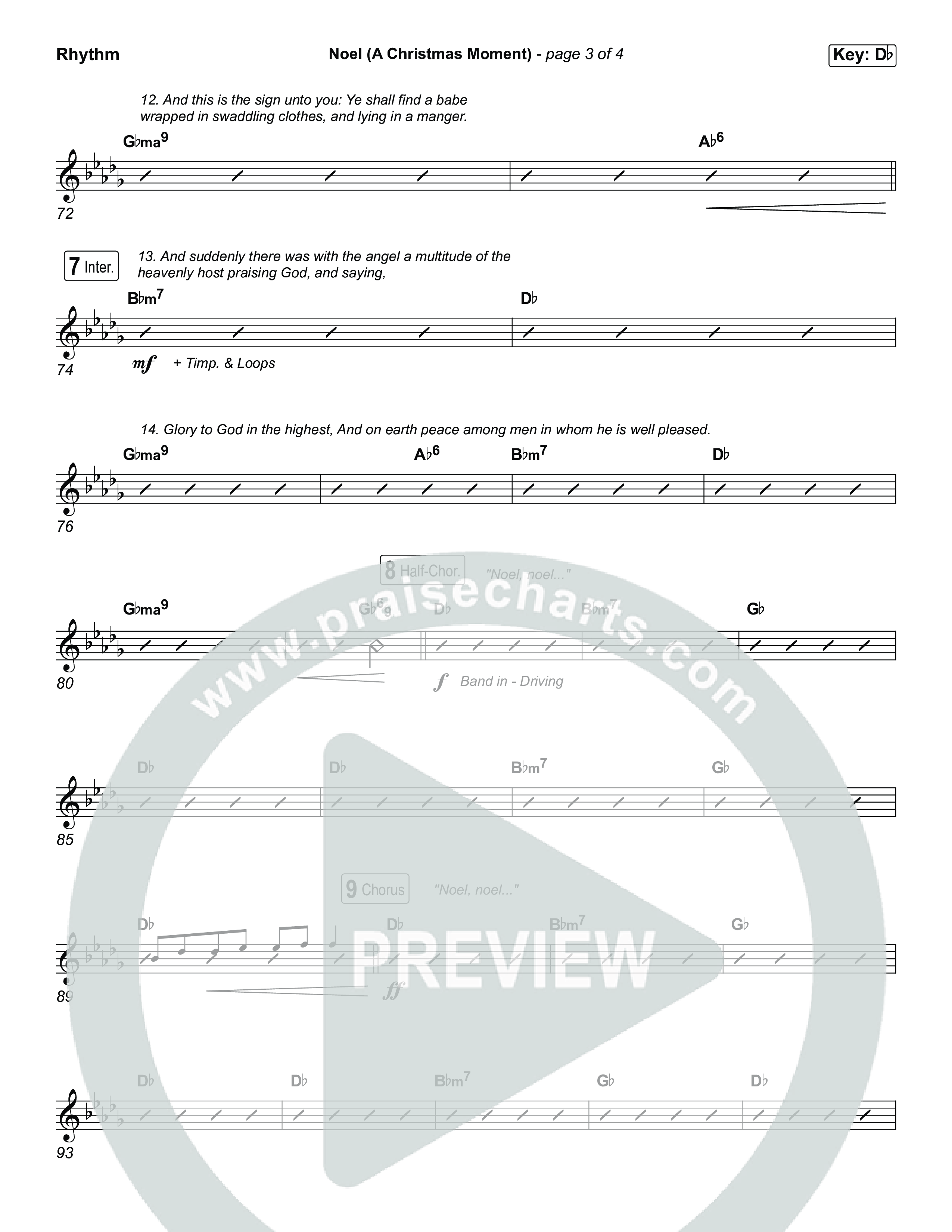 Noel (A Christmas Worship Moment) (Choral/SATB) Rhythm Pack (Brooke Voland / Finley Voland / Arr. Travis Cottrell / Orch. Mason Brown)