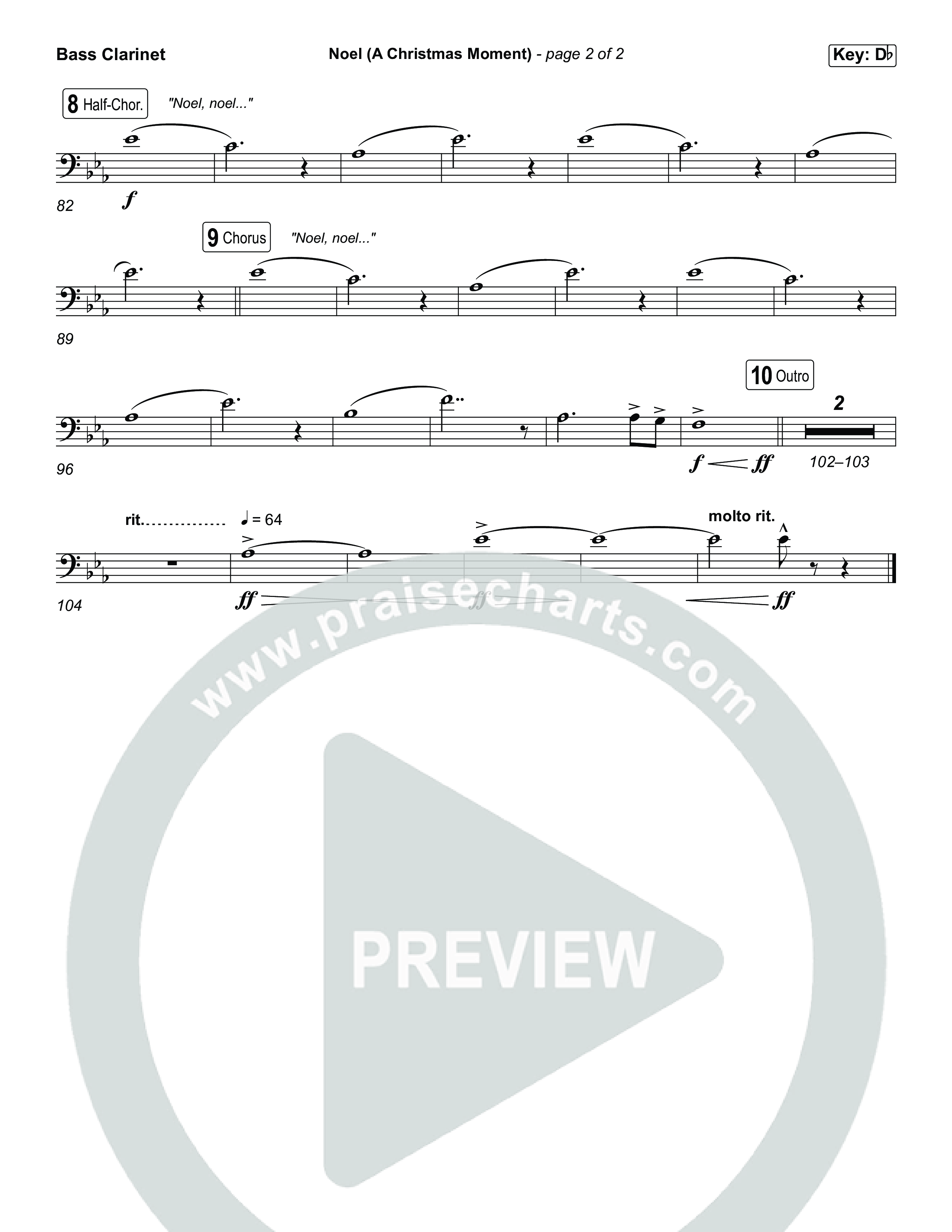 Noel (A Christmas Worship Moment) (Choral/SATB) Bass Clarinet (Brooke Voland / Finley Voland / Arr. Travis Cottrell / Orch. Mason Brown)