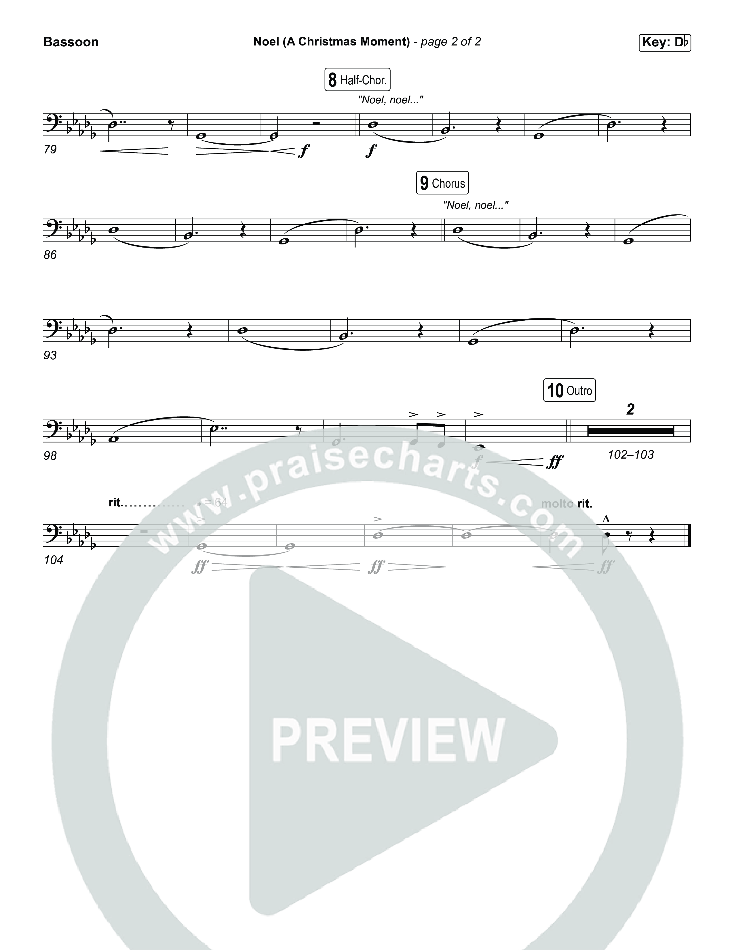 Noel (A Christmas Worship Moment) (Choral/SATB) Bassoon (Brooke Voland / Finley Voland / Arr. Travis Cottrell / Orch. Mason Brown)