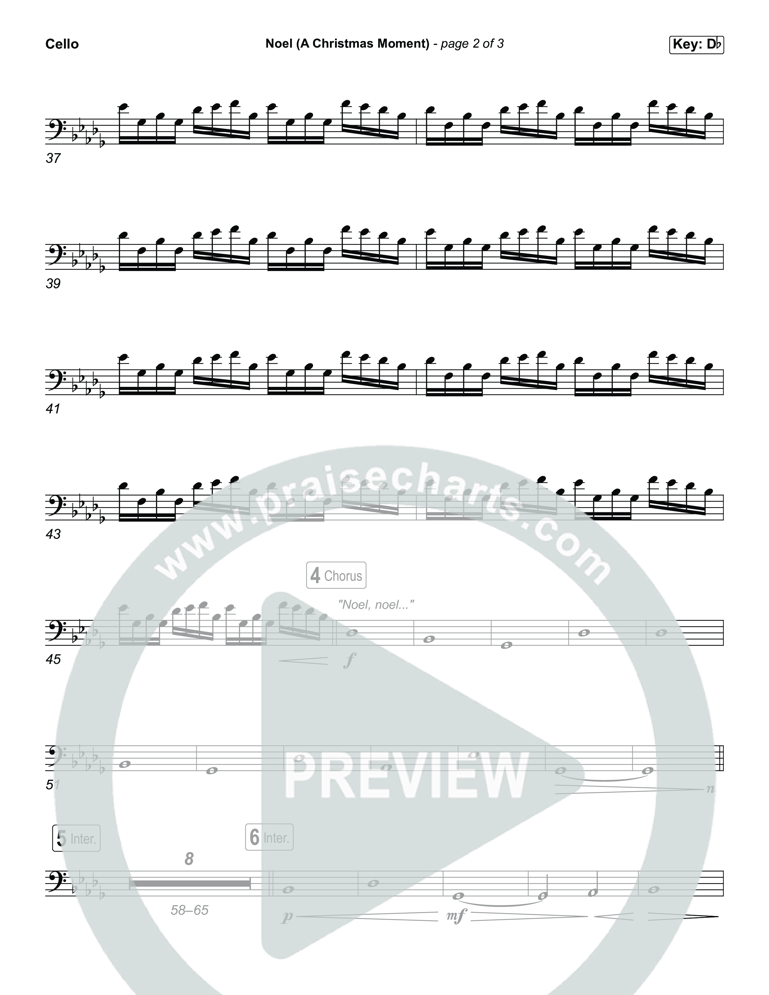 Noel (A Christmas Worship Moment) (Choral/SATB) Cello (Brooke Voland / Finley Voland / Arr. Travis Cottrell / Orch. Mason Brown)