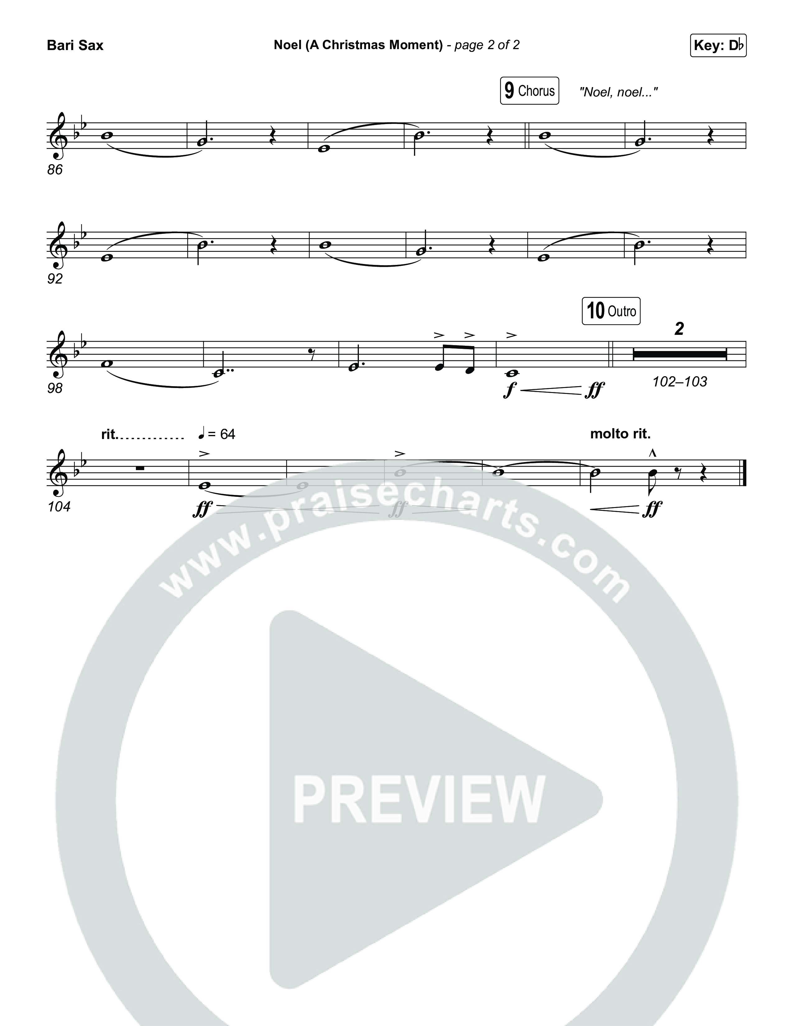 Noel (A Christmas Worship Moment) (Choral/SATB) Bari Sax (Brooke Voland / Finley Voland / Arr. Travis Cottrell / Orch. Mason Brown)