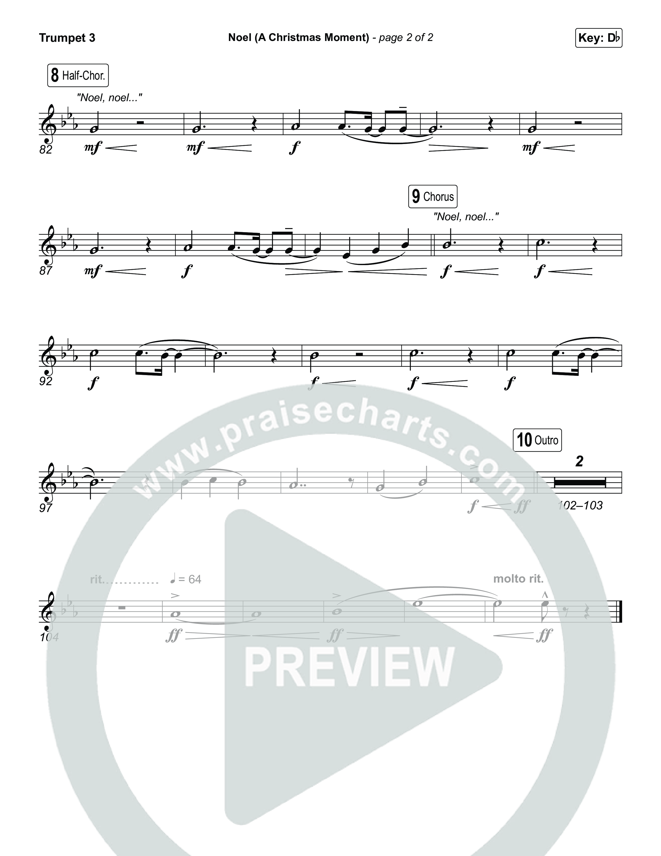 Noel (A Christmas Worship Moment) (Choral/SATB) Trumpet 3 (Brooke Voland / Finley Voland / Arr. Travis Cottrell / Orch. Mason Brown)