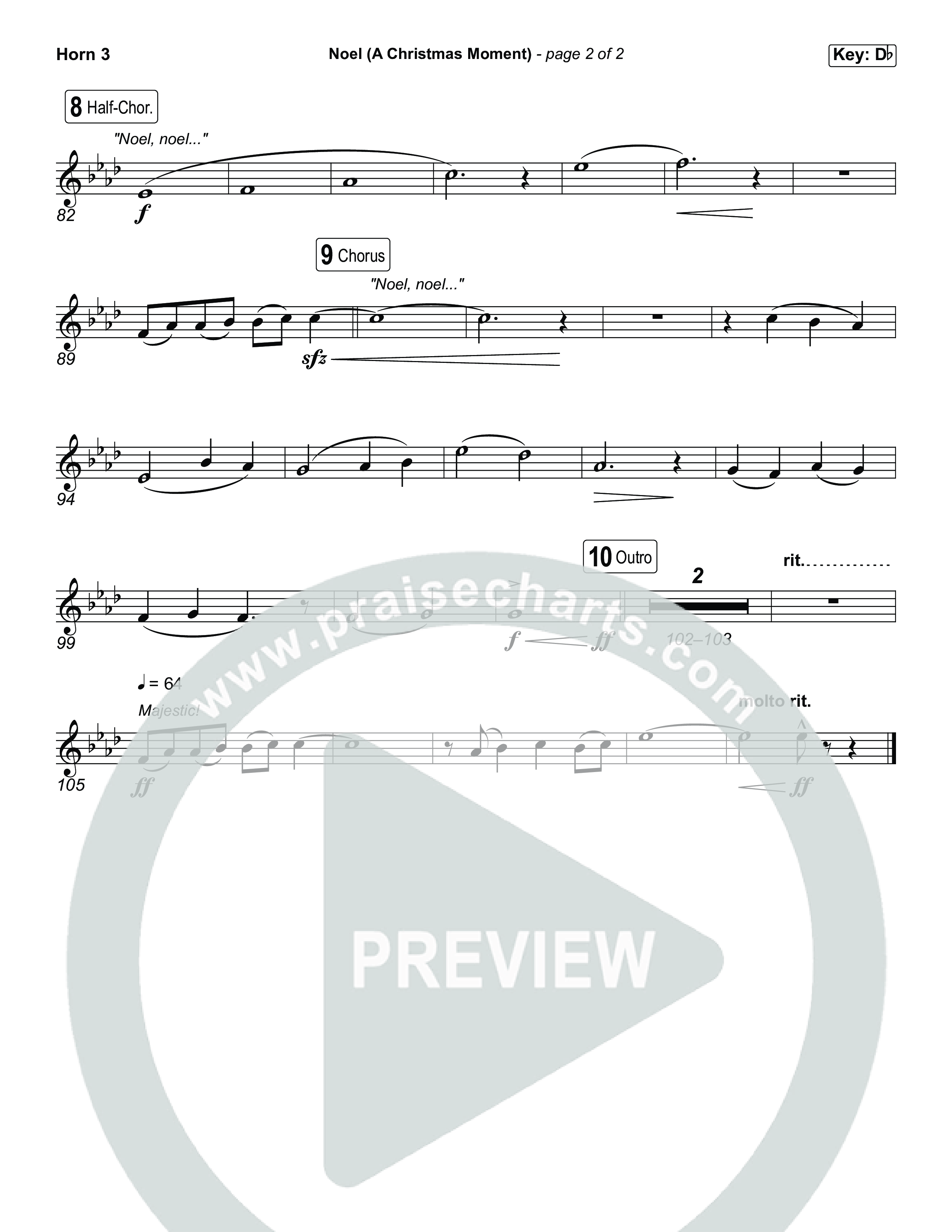 Noel (A Christmas Worship Moment) (Choral/SATB) French Horn 3 (Brooke Voland / Finley Voland / Arr. Travis Cottrell / Orch. Mason Brown)