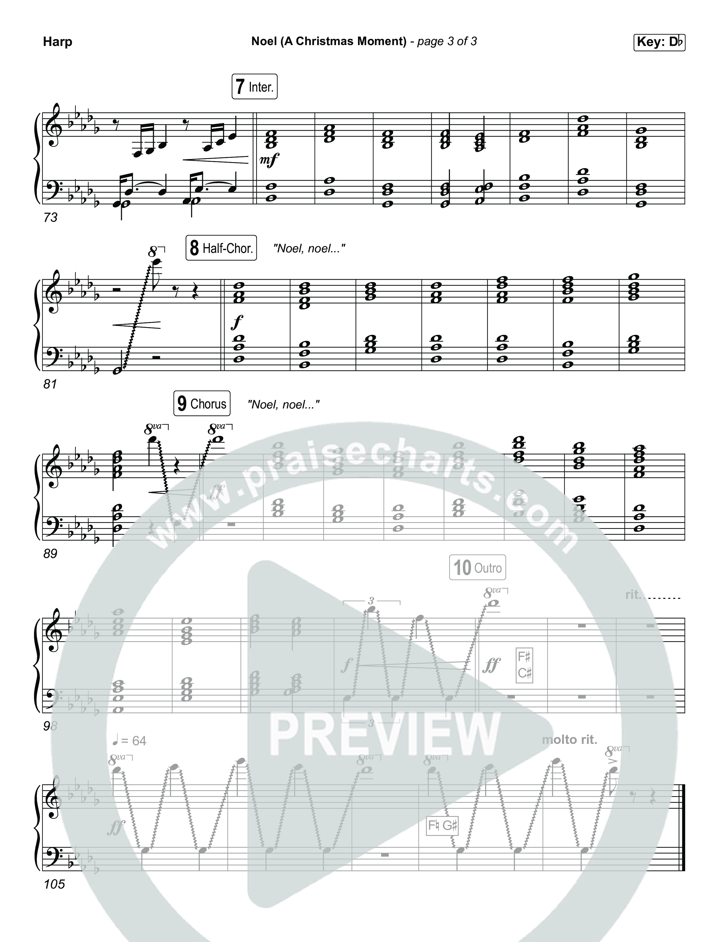 Noel (A Christmas Worship Moment) (Choral/SATB) Harp (Brooke Voland / Finley Voland / Arr. Travis Cottrell / Orch. Mason Brown)