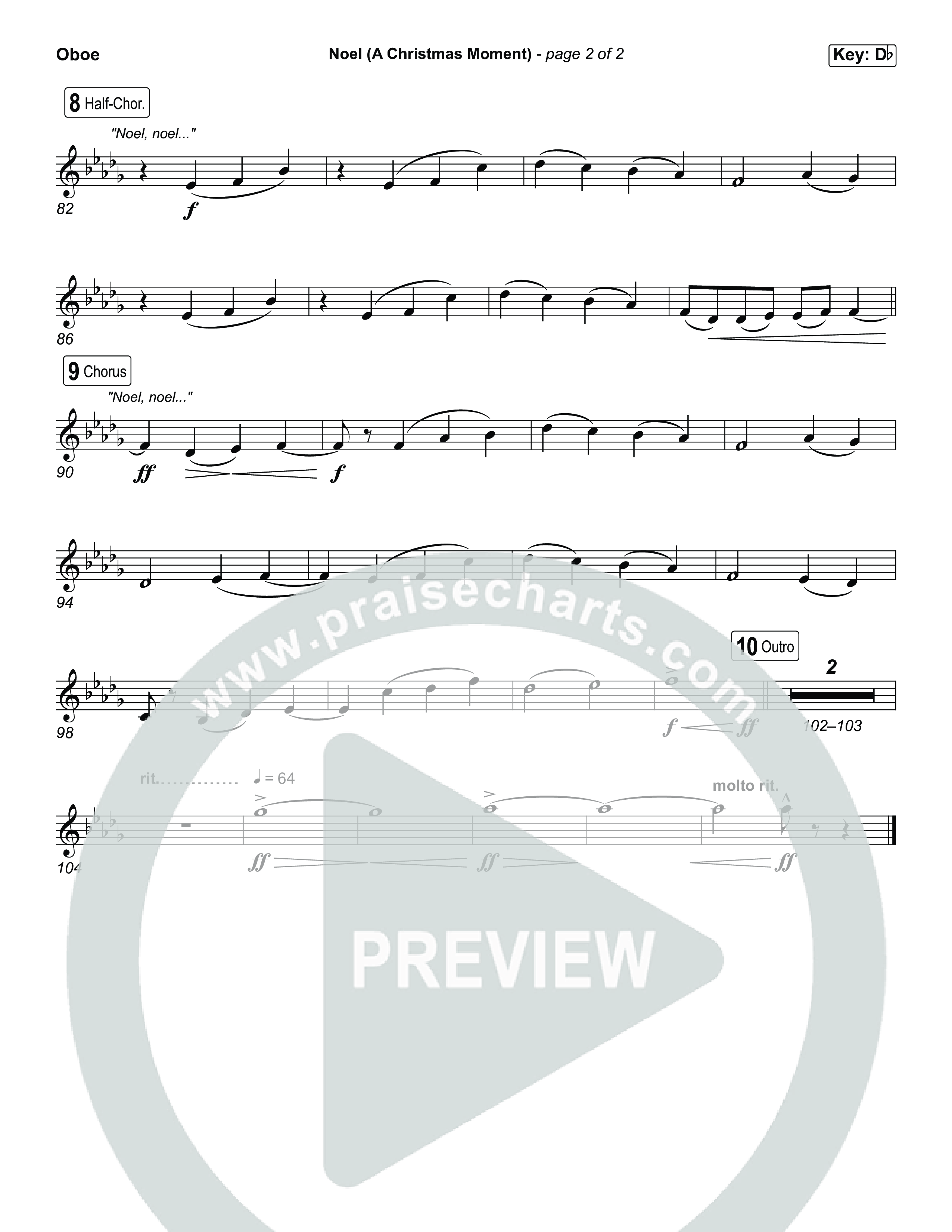 Noel (A Christmas Worship Moment) (Choral/SATB) Oboe (Brooke Voland / Finley Voland / Arr. Travis Cottrell / Orch. Mason Brown)