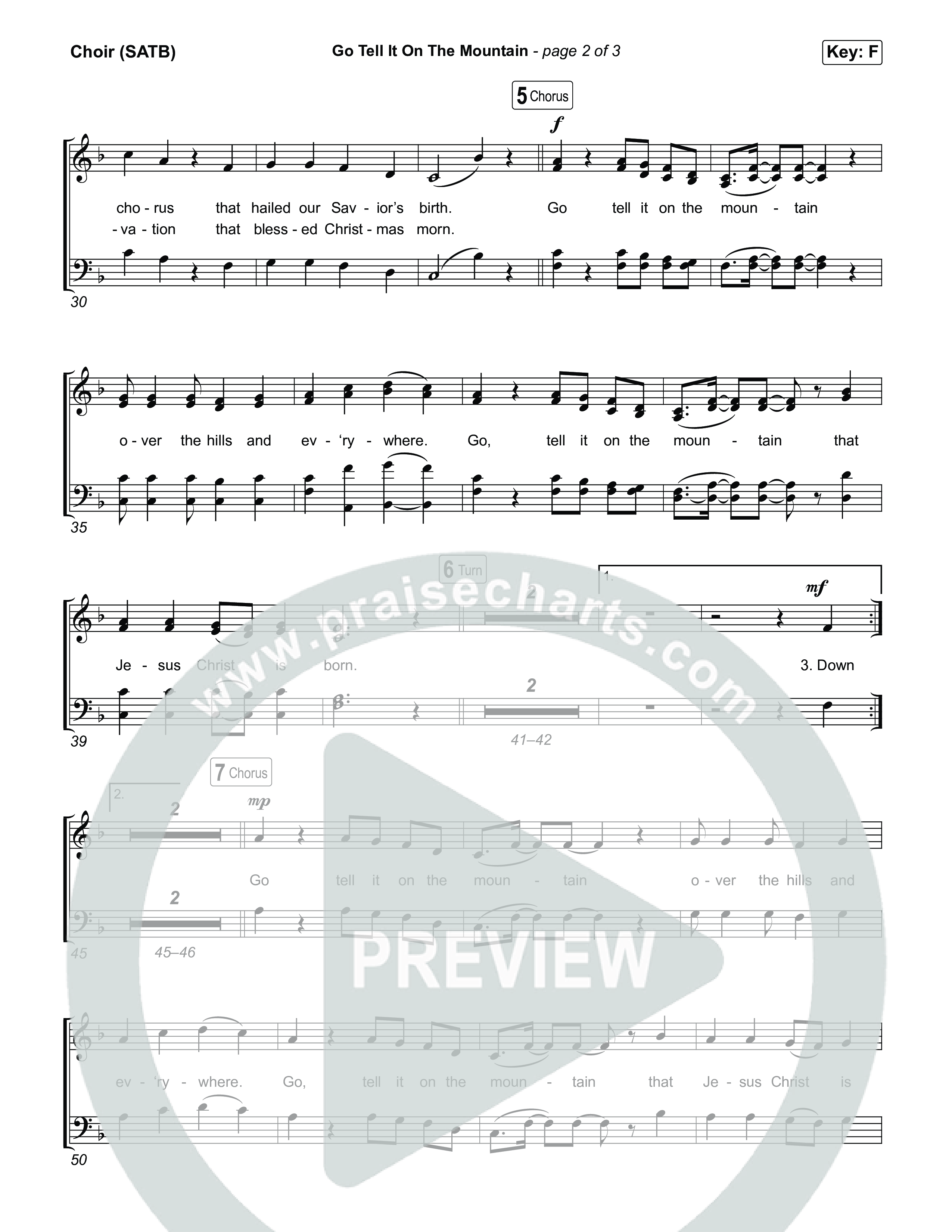 Go Tell It On The Mountain (Choral/SATB) Choir Sheet (SATB) (Travis Cottrell / Arr. Mason Brown / Orch. Daniel Galbraith)