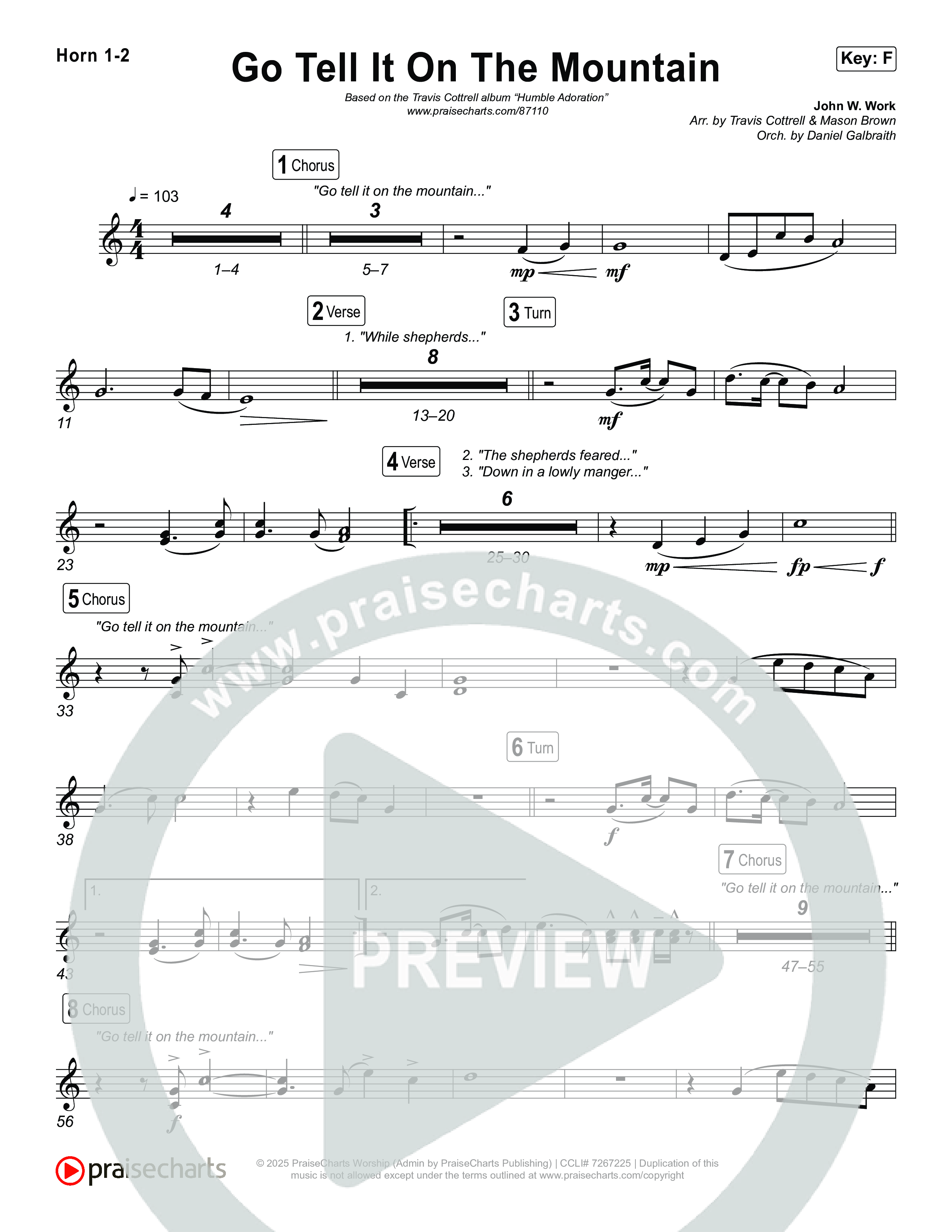 Go Tell It On The Mountain (Choral/SATB) Brass Pack (Travis Cottrell / Arr. Mason Brown / Orch. Daniel Galbraith)