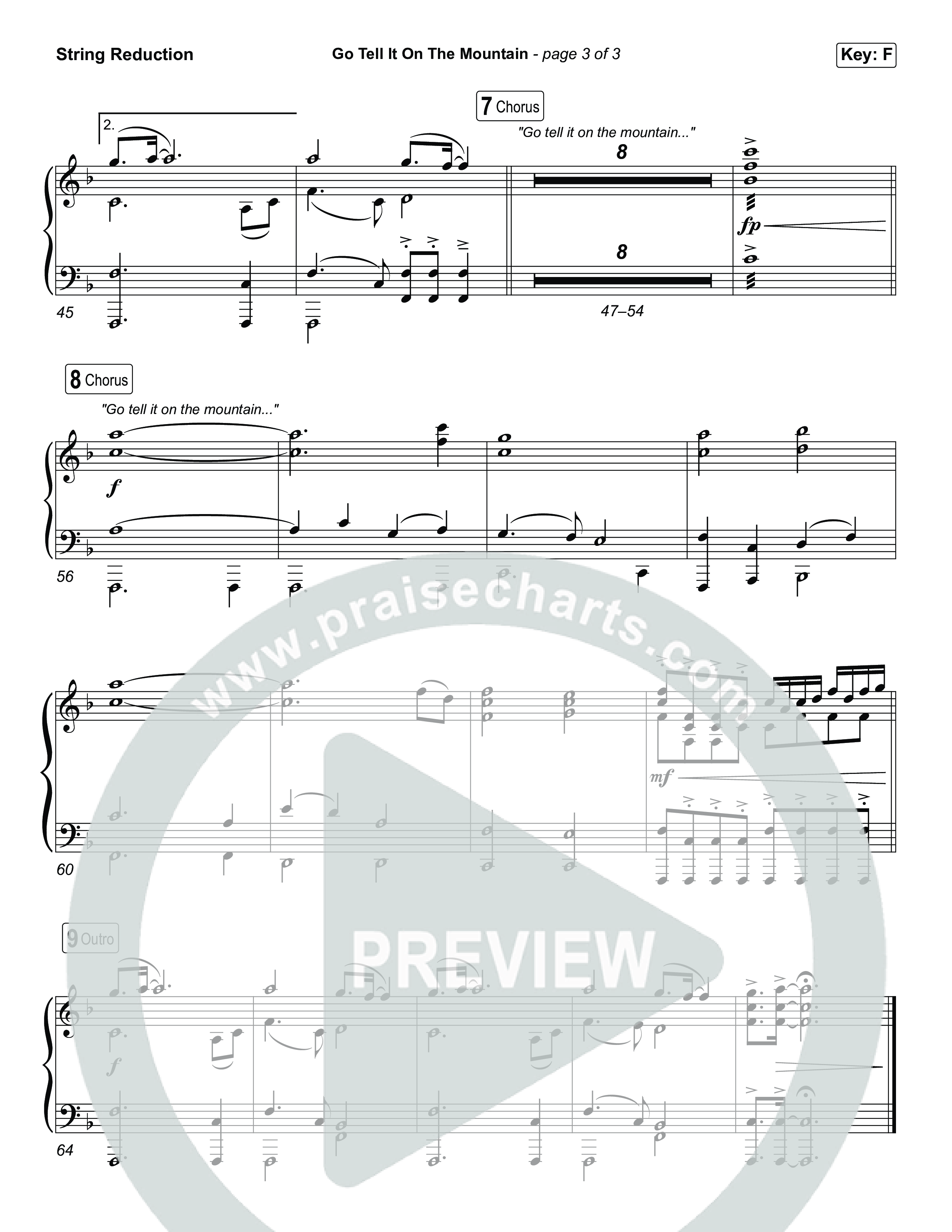 Go Tell It On The Mountain (Choral/SATB) String Reduction (Travis Cottrell / Arr. Mason Brown / Orch. Daniel Galbraith)