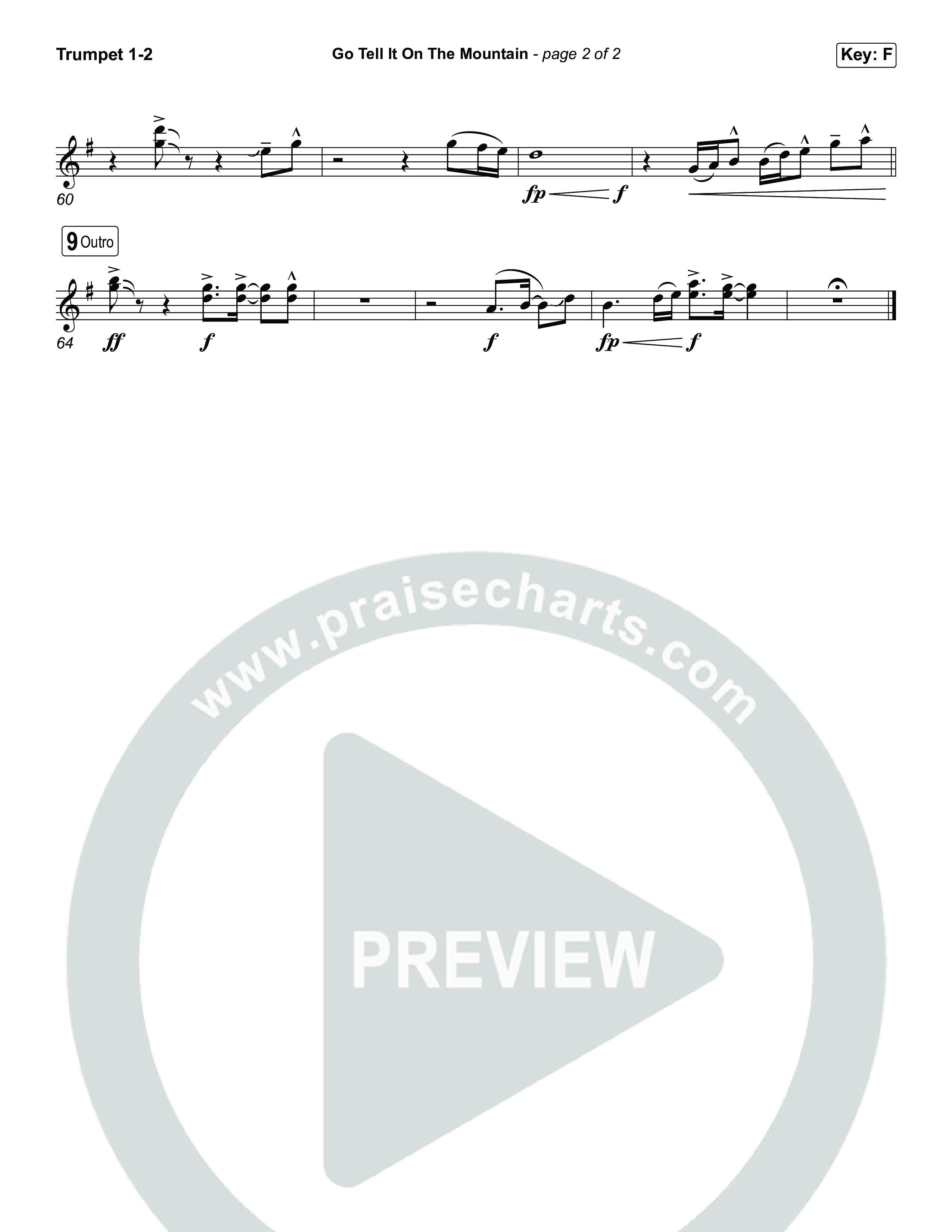 Go Tell It On The Mountain (Choral/SATB) Trumpet 1,2 (Travis Cottrell / Arr. Mason Brown / Orch. Daniel Galbraith)